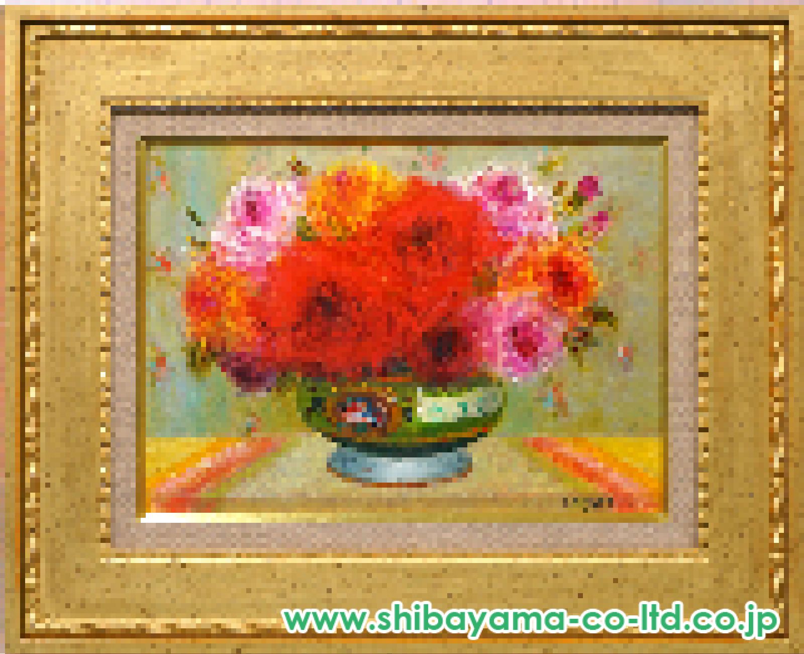 小林昌郎　バラ（F4号）油彩画 小林昌郎「ばら」油彩 4号 :: 絵画買取・販売 - シバヤマ