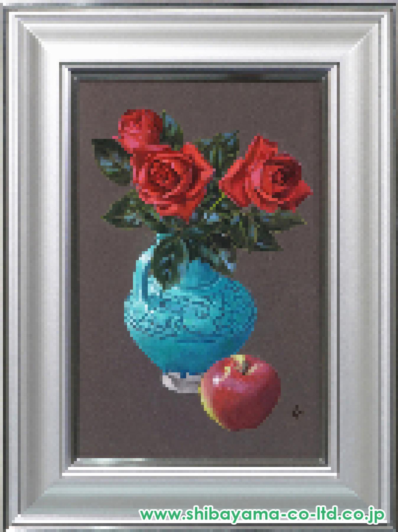杉山寧「薔薇」日本画＋パステル :: 絵画買取・販売 - シバヤマ