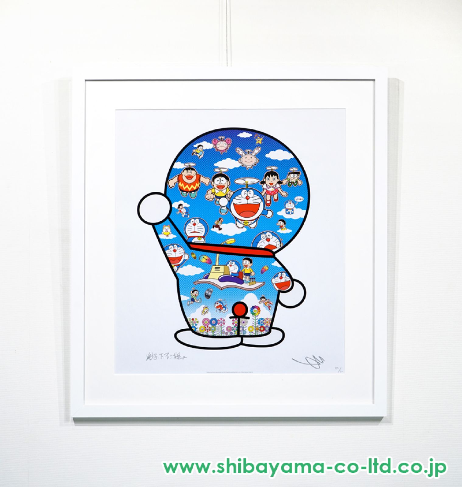 青空の下のドラえもん達　版画　村上隆 村上隆 (Takashi Murakami)｢青空の下のドラえもん達」ART GALLERY M
