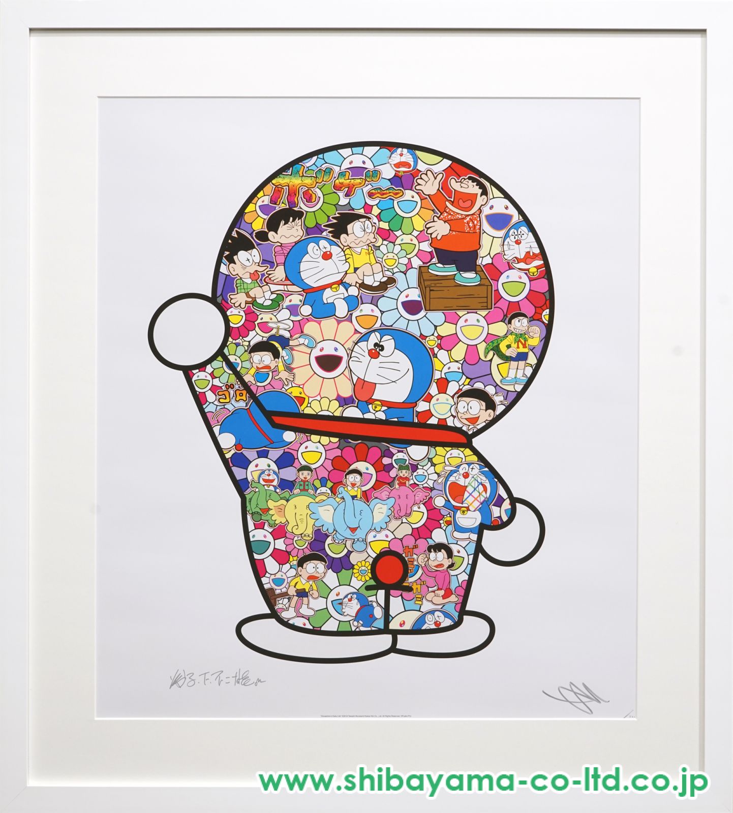 g*様 ドラえもんさあ行こう!　村上隆　リトグラフ　版画　額装　作品証明付 青空の下のドラえもん達 | 村上隆 （ムラカミタカシ） | 百貨店