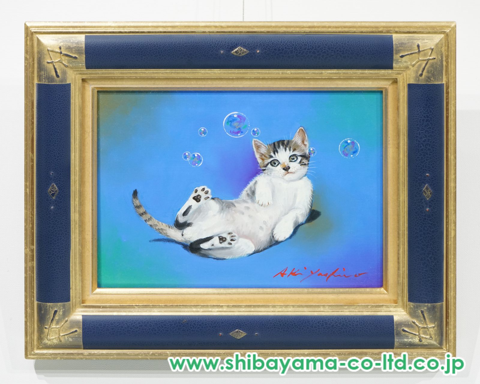 新品　八代亜紀　『おりこうさん』犬　油彩SSM絵画油絵原画 新品 八代亜紀 『おりこうさん』犬 油彩SSM絵画油絵原画