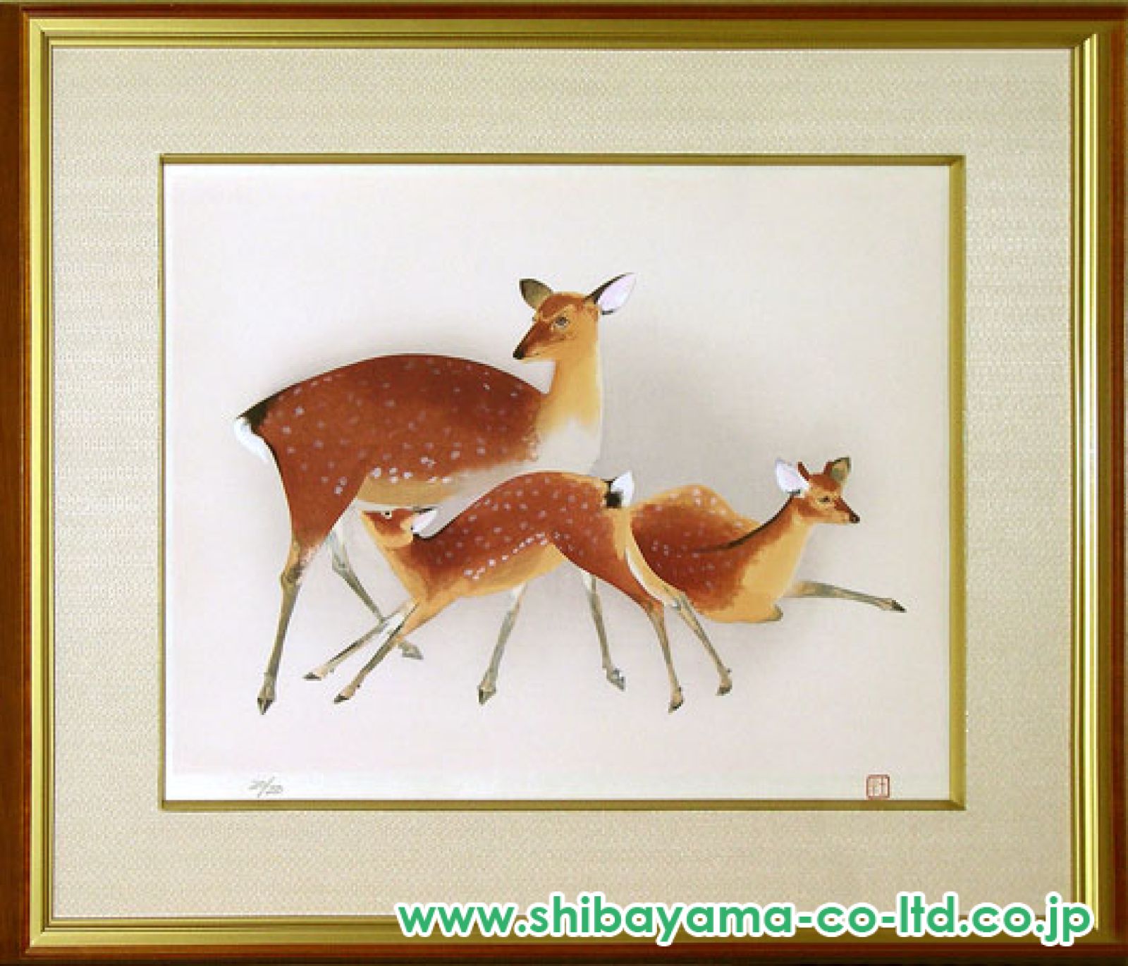 奥村土牛「鹿」木版画 :: 絵画買取・販売 - シバヤマ