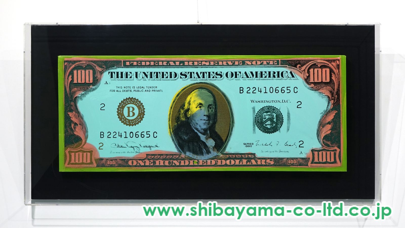スティーブ・カウフマン　Steve Kaufman　マリリン・モンロー　限定番号 Steve Kaufman「OLD $100 BILL(AMERICAN MONEY)」シルク