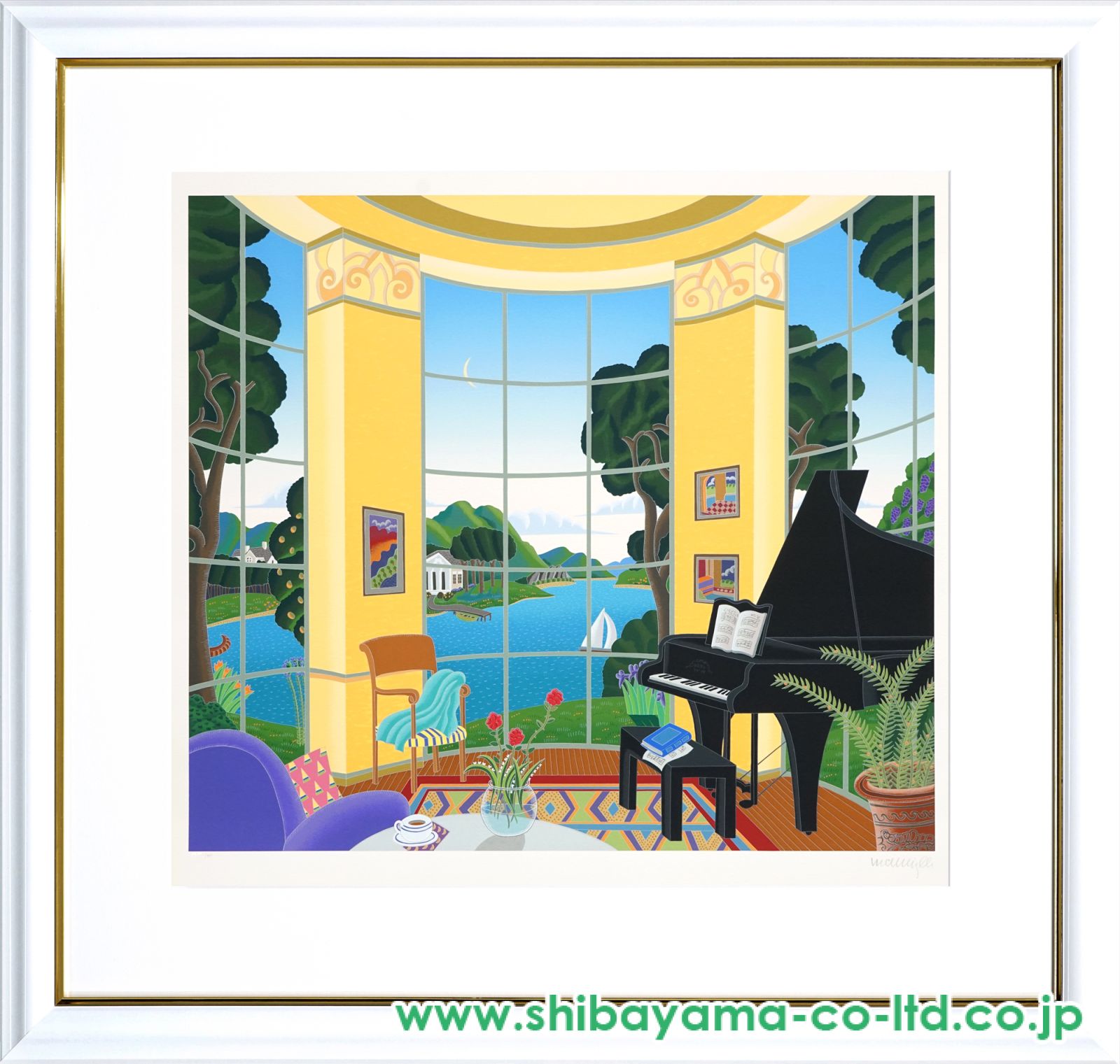 絵画 ナンタケットルーム　トーマス・マックナイト　シルクスクリーン　美品 絵画 ナンタケットルームトーマス・マックナイトシルク
