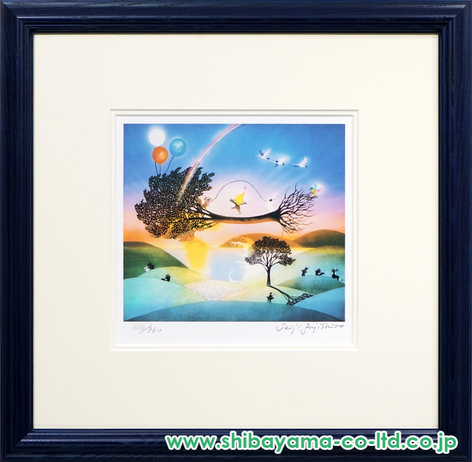 藤城清治　リトグラフ 藤城清治「未来に向けての美しい夢」リトグラフ 絵画買取・販売