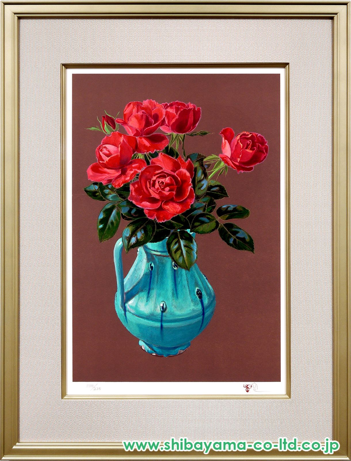 杉山寧「紅薔薇」リトグラフ :: 絵画買取・販売 - シバヤマ