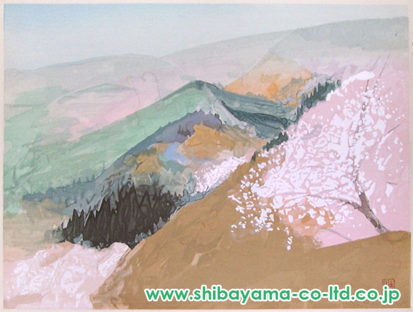 奥村土牛、【吉野】、希少画集画より、状態良好、新品高級額装付 gallery-uchida_p1-2404-2-460-n