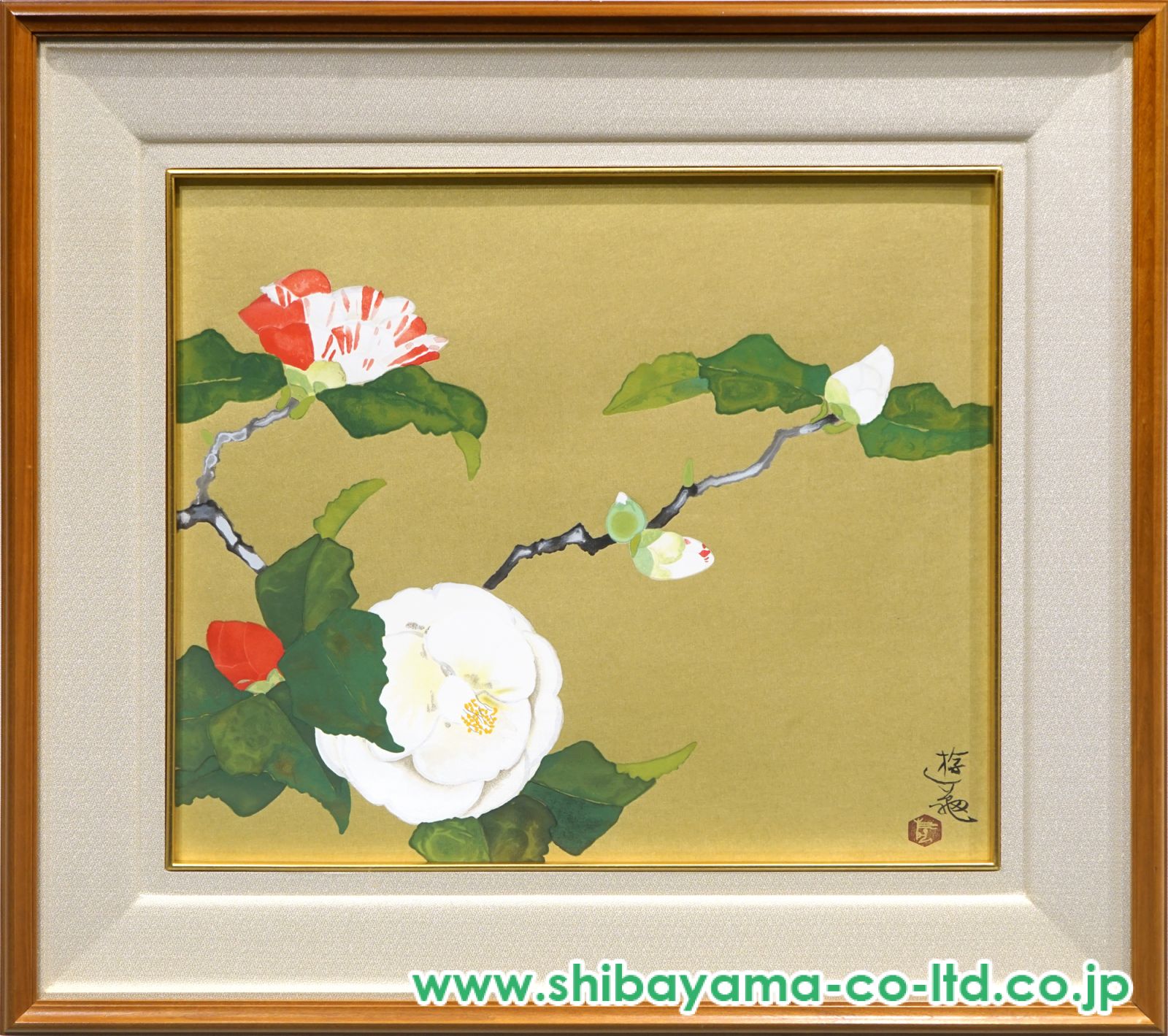 小倉遊亀「牡丹」木版画　限定200部　元箱 さし箱 黄袋　額装 Amazon.co.jp: 小倉遊亀 牡丹 花 絵画 静物画 和風 リトグラフ