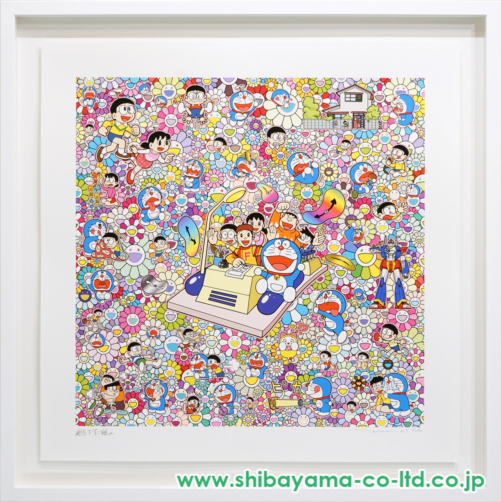 版画 タイムマシンで何処までも ドラえもん展　大阪 村上隆「藤子・F・不二雄先生とタイムマシンで何処までも