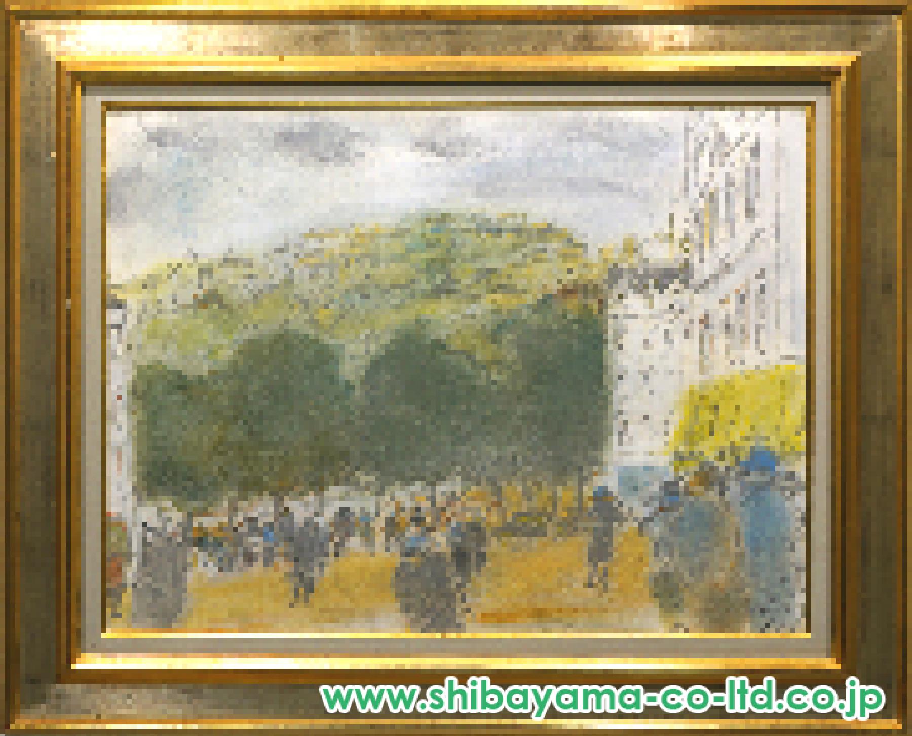ジャン・フサロ　リヨンの丘 ジャン・フサロ「リヨンの丘」オイルパステル P15号 :: 絵画買取・販売