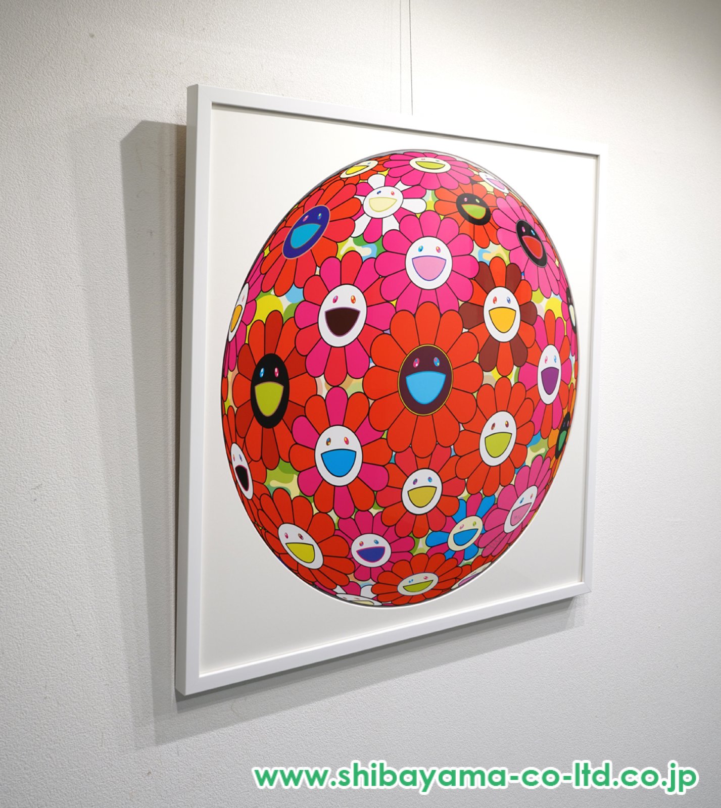 村上隆　フラワーボール3D 村上隆「フラワーボール(3D)」絵画 額付 版画 - ギャラリー