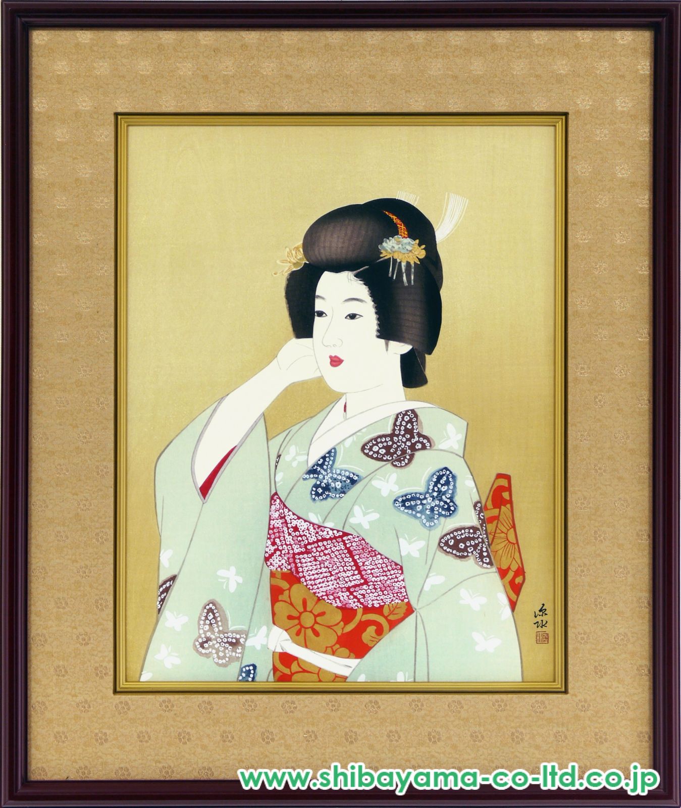 伊東深水「初島田」木版画 :: 絵画買取・販売 - シバヤマ