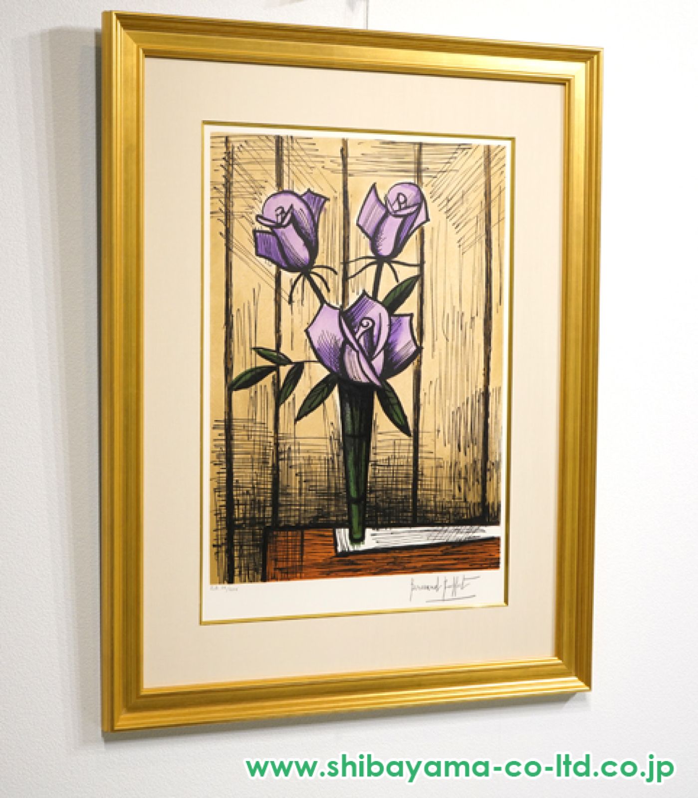 ベルナール　ビュッフェ 「バラ色の貝殻」、希少画集画、新品高級額装付 ベルナール・ビュッフェ、希少な額装用画集より,厳選,新品額装