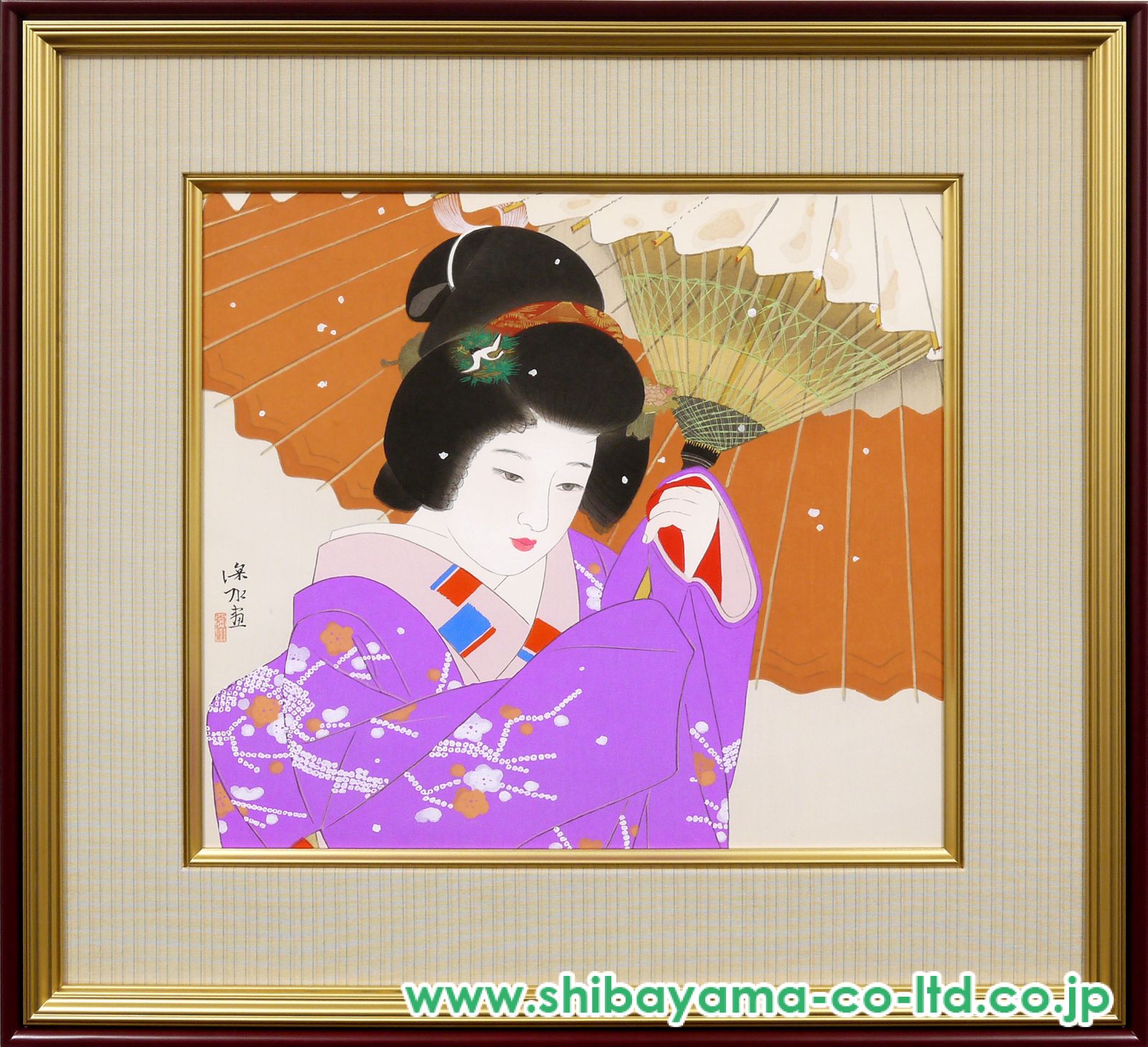 伊東深水「雪」木版画 :: 絵画買取・販売 - シバヤマ