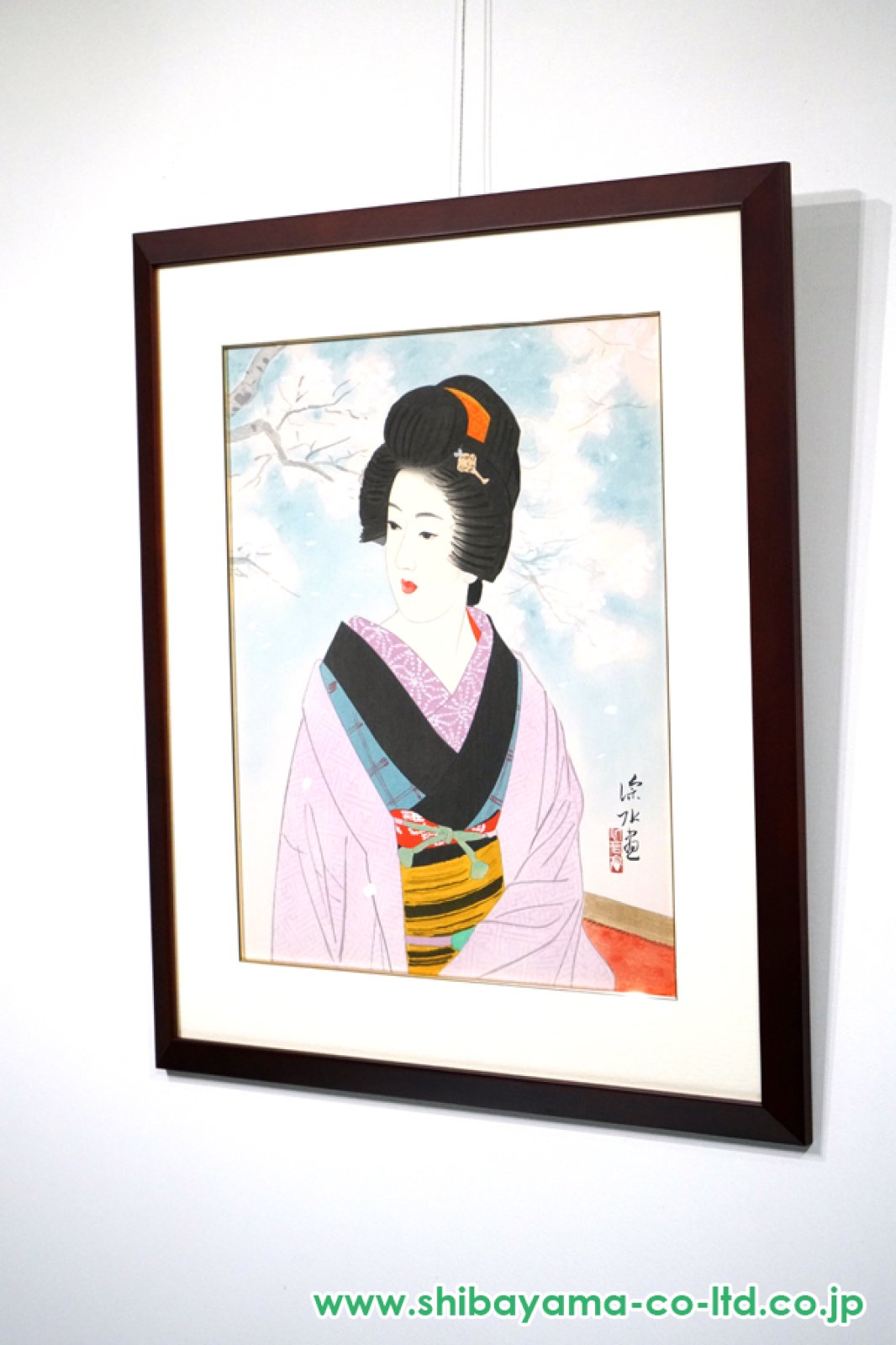 伊東深水「桜美人」木版画 :: 絵画買取・販売 - シバヤマ