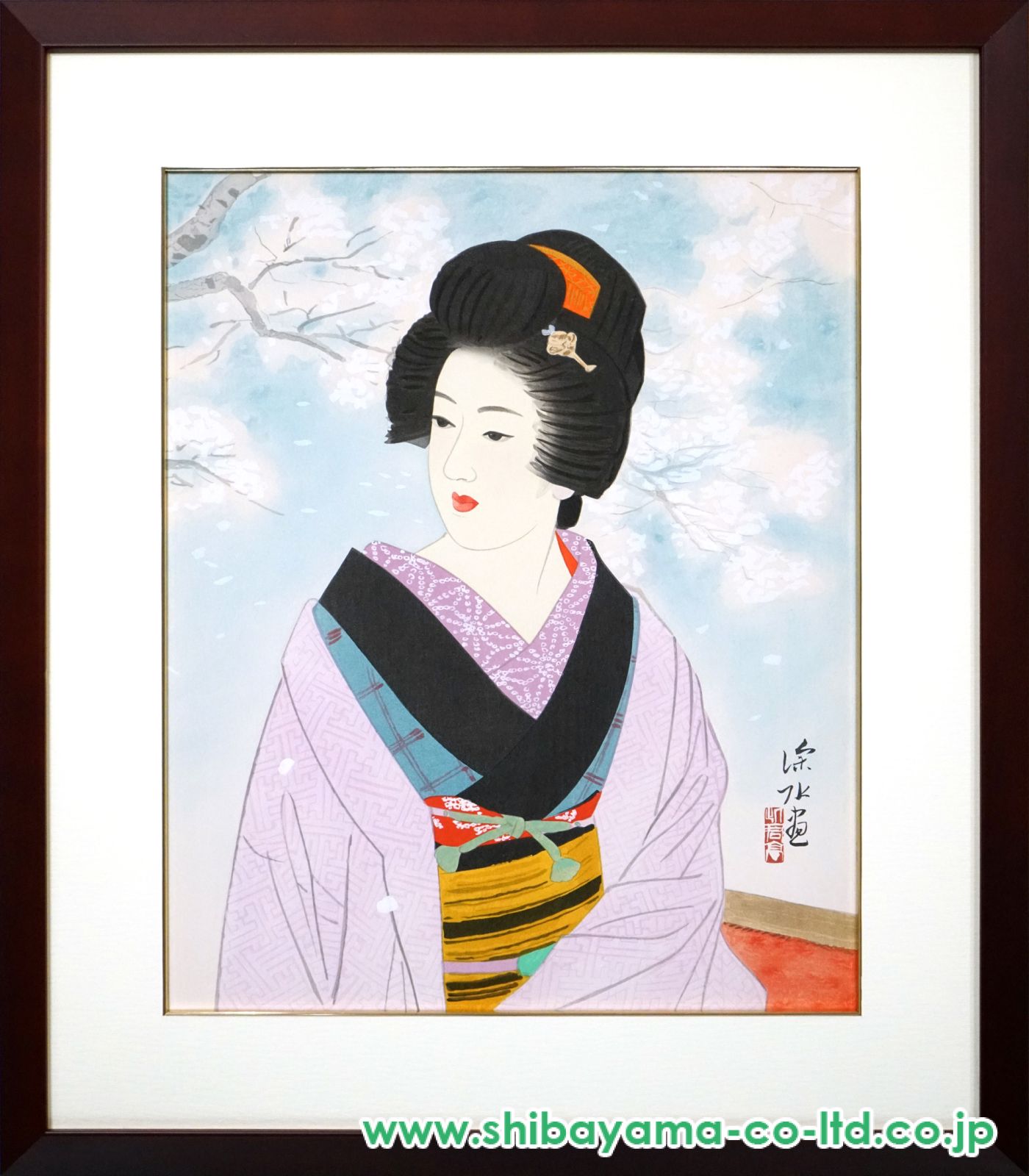 美品 伊東深水「春雪」木版画 美人画 額縁入り 日本画家 浮世絵師 美品 伊東深水「春雪」木版画 美人画 額縁入り 日本画家 浮世絵