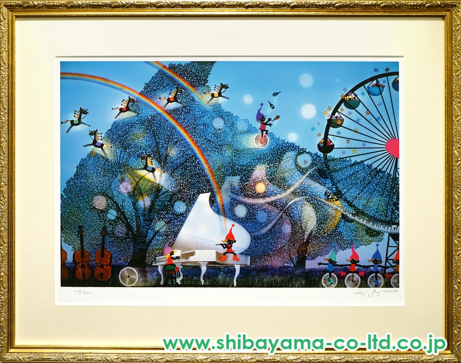 藤城清治「風の中の白いピアノ」セリグラフ :: 絵画買取・販売