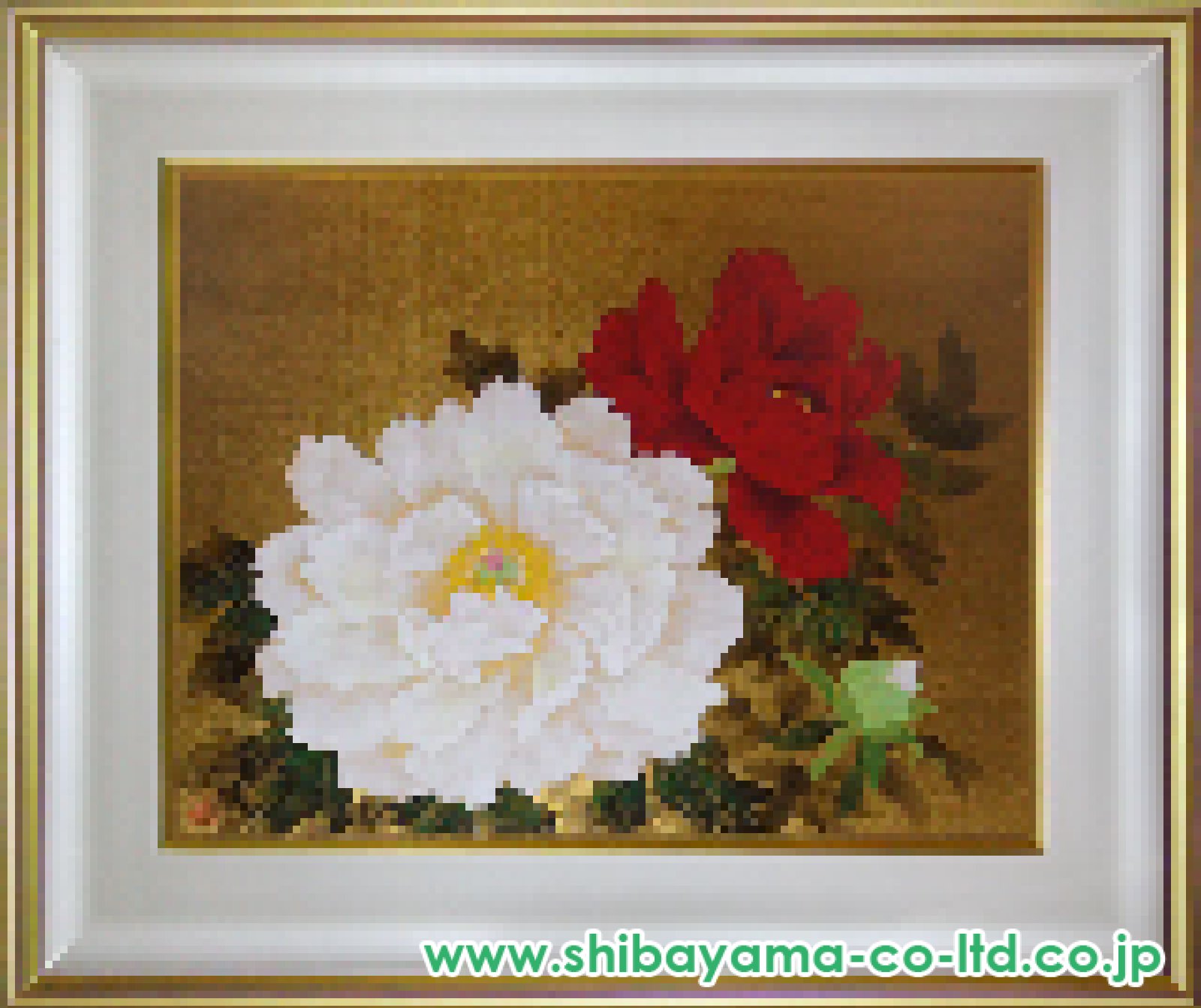 霜鳥忍「富貴花」日本画 F10号 :: 絵画買取・販売 - シバヤマ