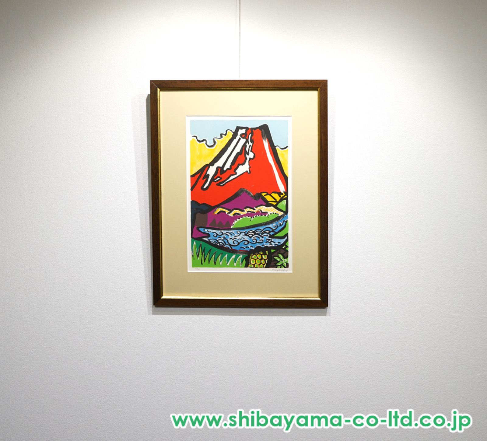 片岡球子、【湖畔の富士】、希少な額装用画集より、新品額装付、状態良好 片岡 球子、【富士に献花】、希少画集・額装画、状態良好 美術品