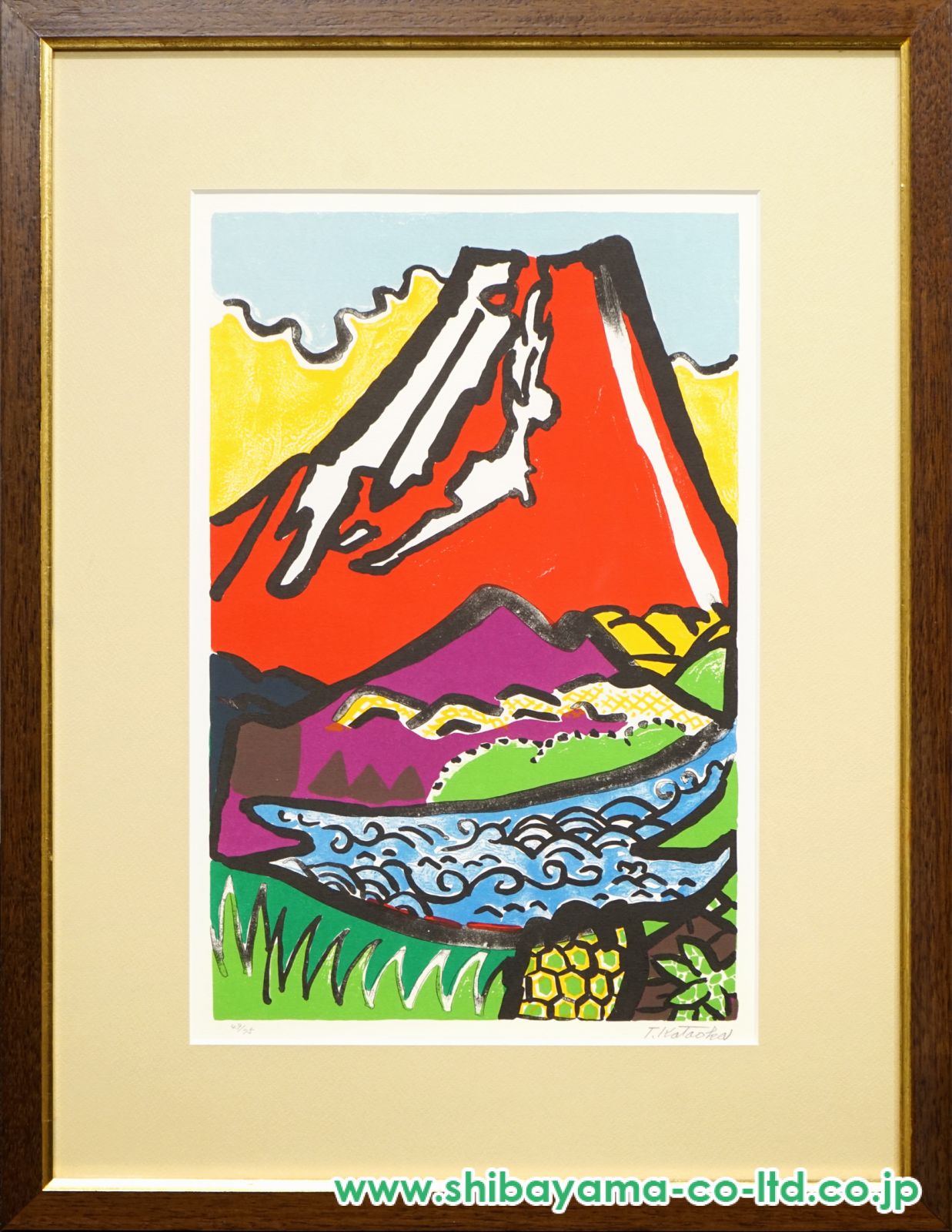 絵画　リトグラフ　海辺 千住博「水の惑星 ＃8 青い岸」リトグラフ :: 絵画買取・販売