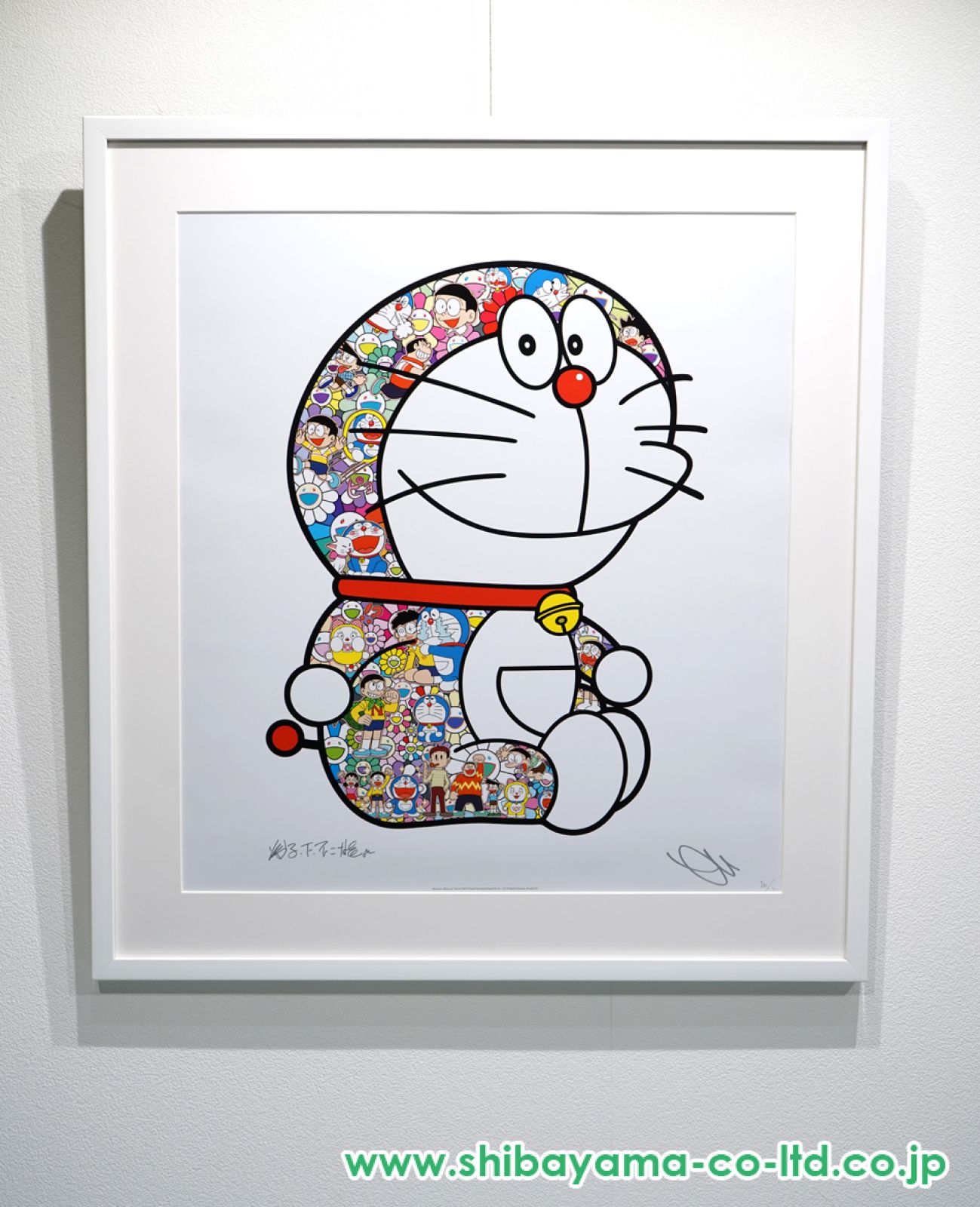 村上隆 × おすわりドラえもん「えへへ」限定枚数300部 ポスター作品 村上隆「おすわりドラえもん「えへへ」」オフセットプリント