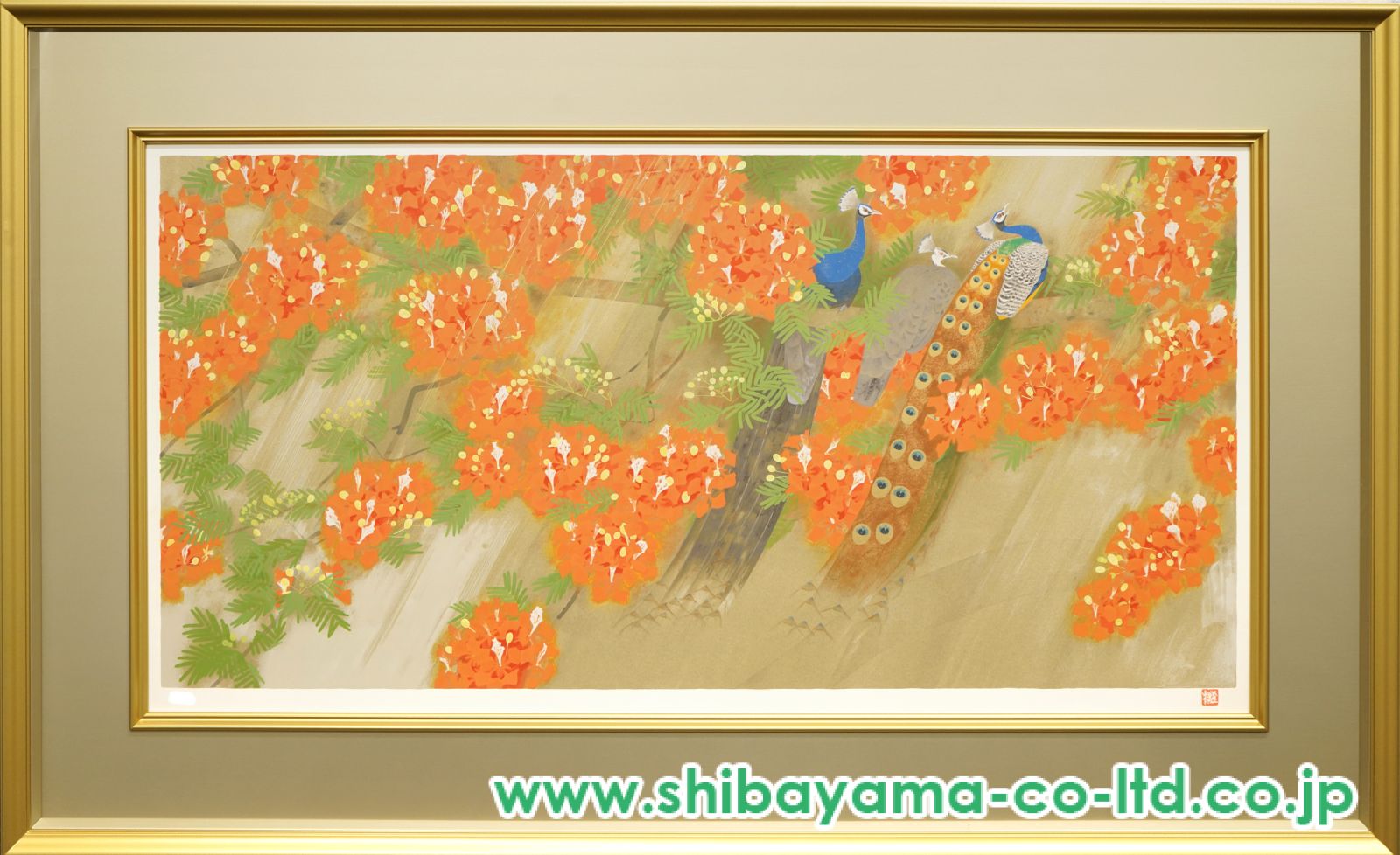 上村松篁「燦雨」シルクスクリーン :: 絵画買取・販売 - シバヤマ