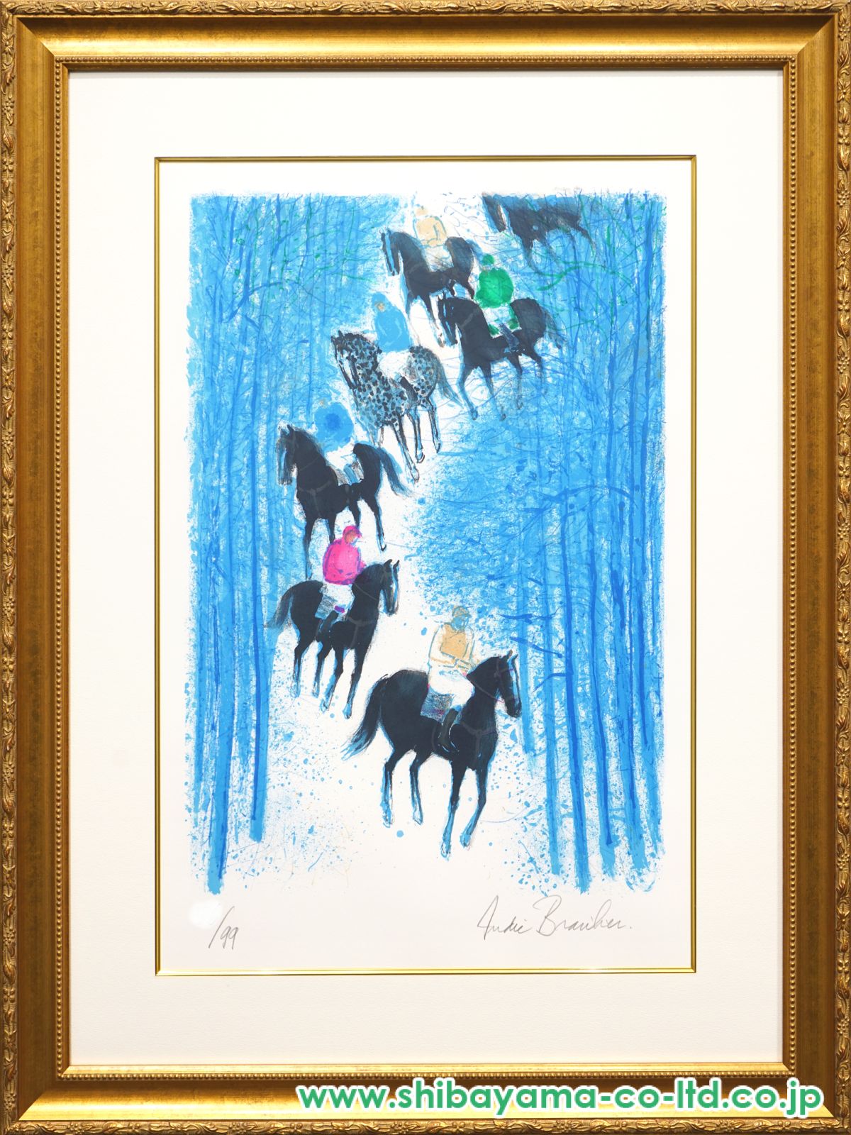 アンドレ・ブラジリエ「冬の騎馬隊」リトグラフ :: 絵画買取