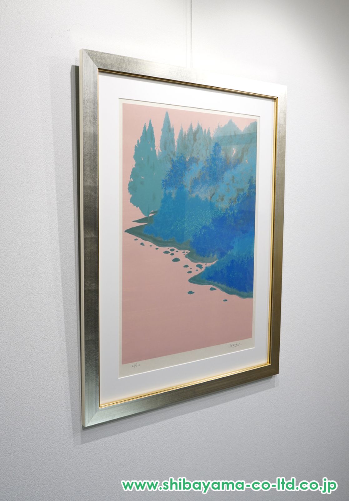 絵画 水彩画 リトグラフ 片岡球子「湖と富士」リトグラフ :: 絵画買取・販売 - シバヤマ