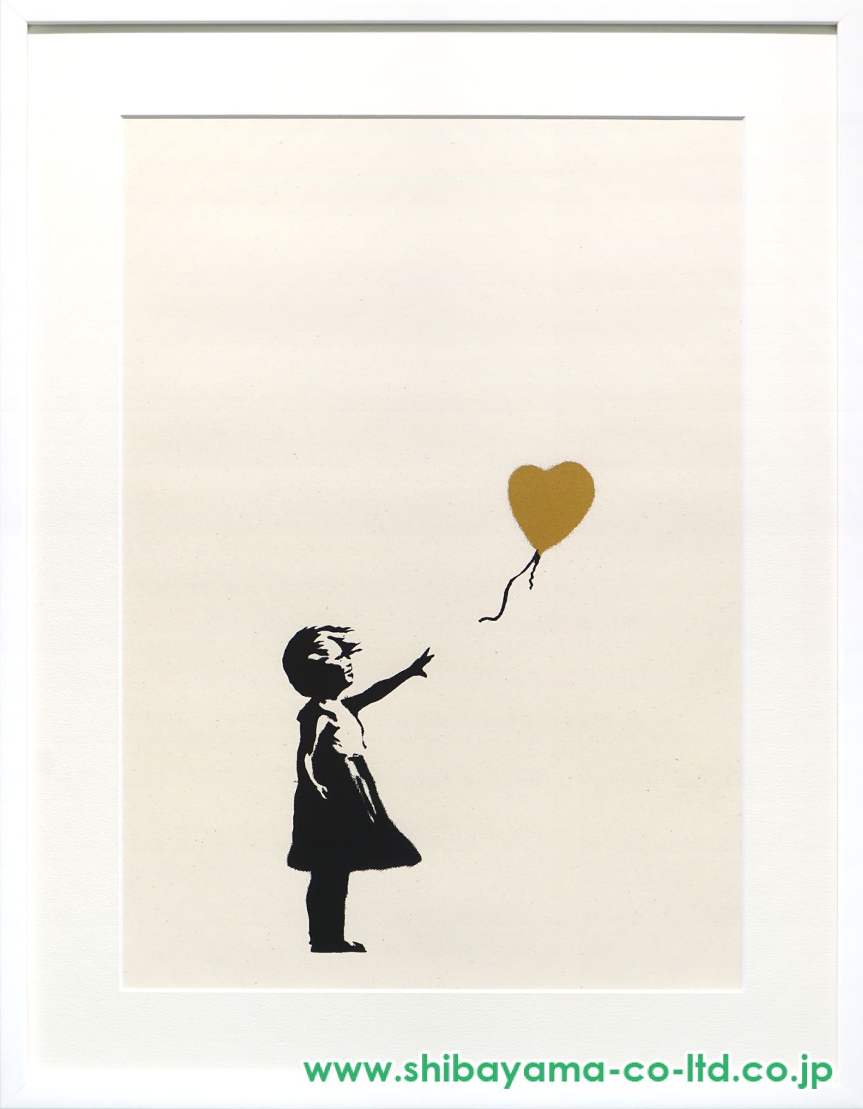 バンクシー「(WCP)Girl with Balloon(gold)」スクリーンプリント