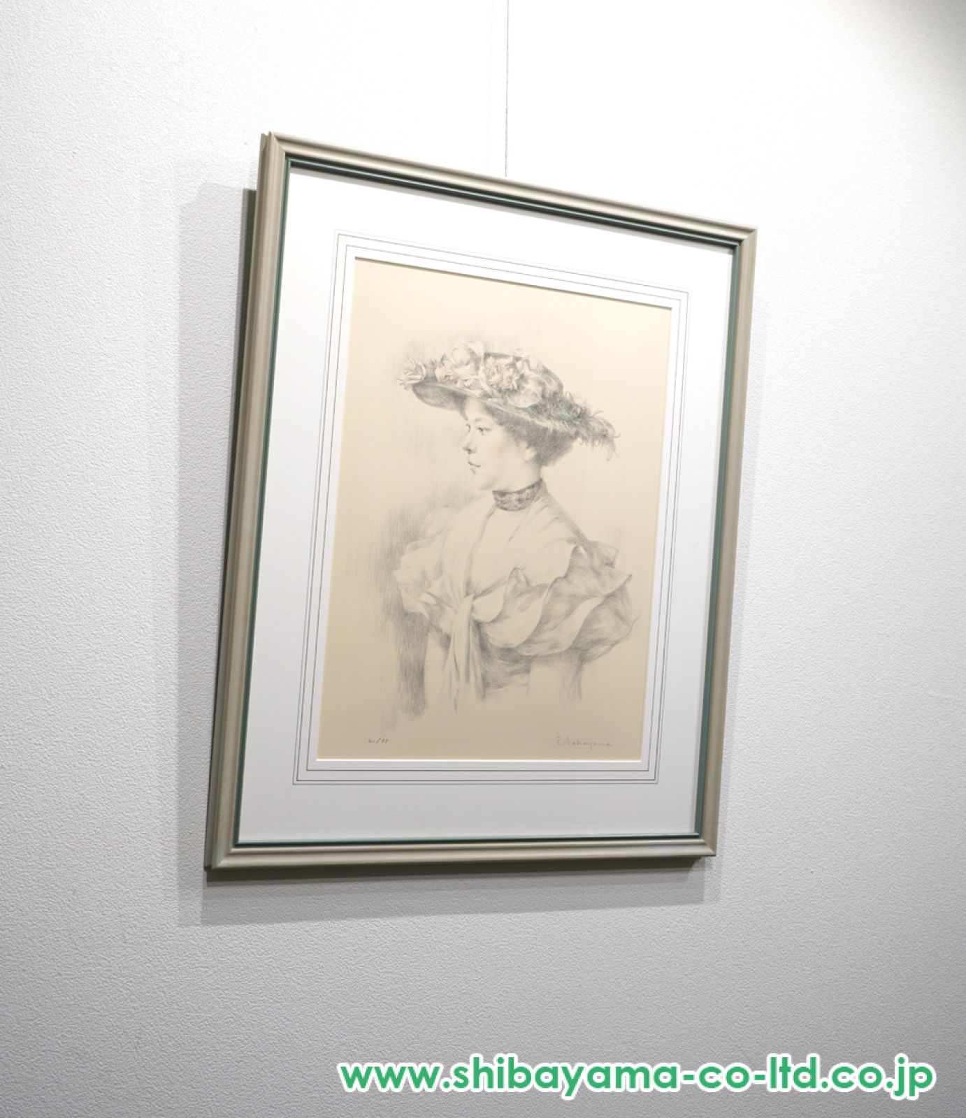 中山忠彦　「真珠の耳飾り」　リトグラフ　直筆サイン・エディション有り Yahoo!オークション - 【版画/工芸】 中山忠彦 「婦人像」直筆