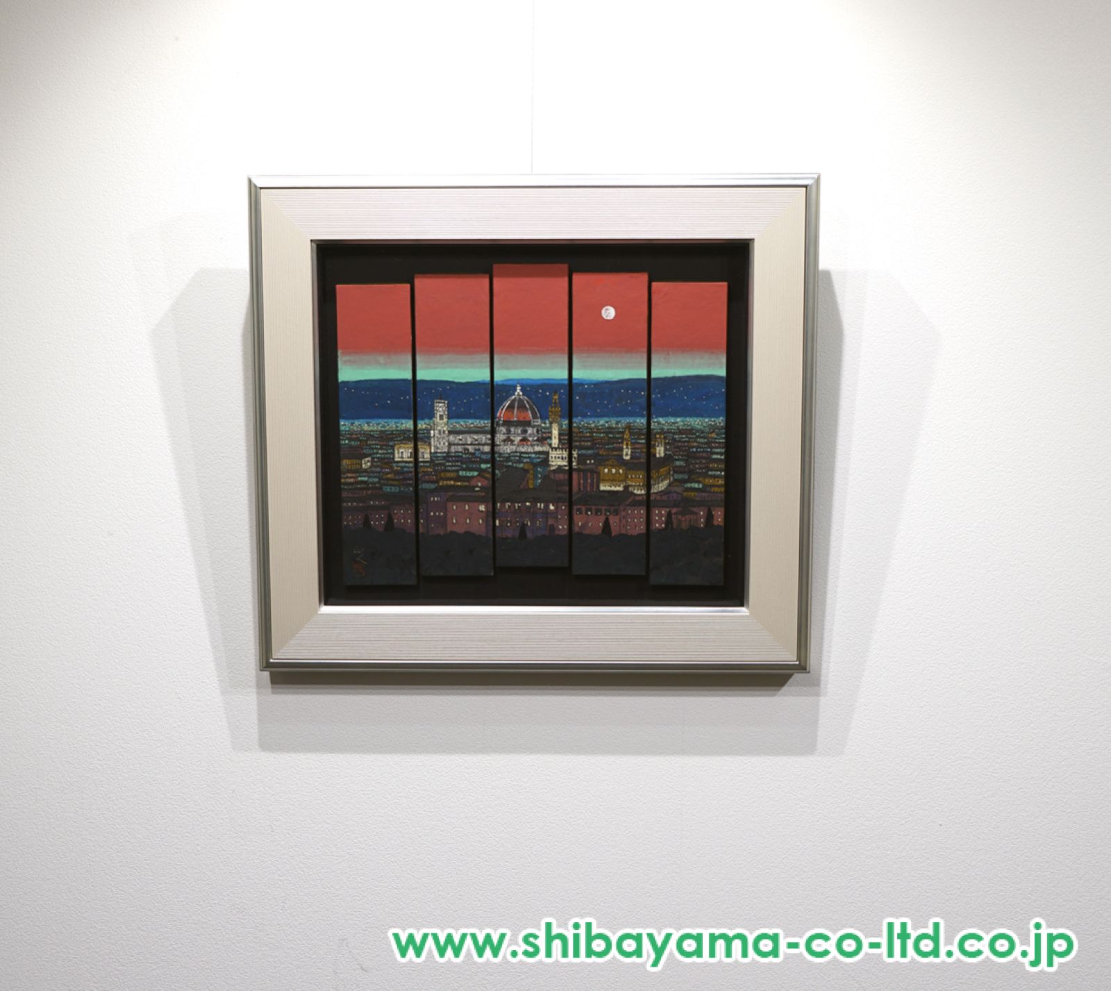 柳沢正人 フィレンツェの月 紙本彩色10号 風景画 共シール 日本画 真作保証 柳沢正人 フィレンツェの月 紙本彩色10号 風景画 共シール 日本