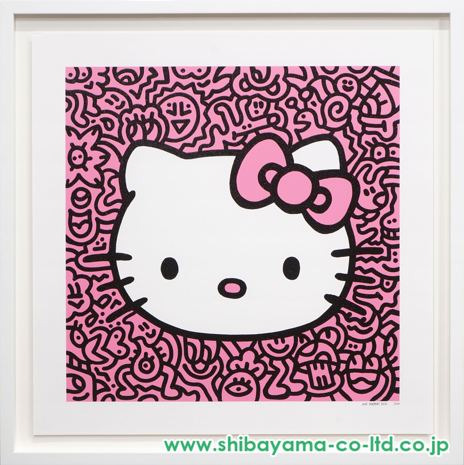 Mr.Doodle「Kitty Pink」シルクスクリーン :: 絵画買取・販売