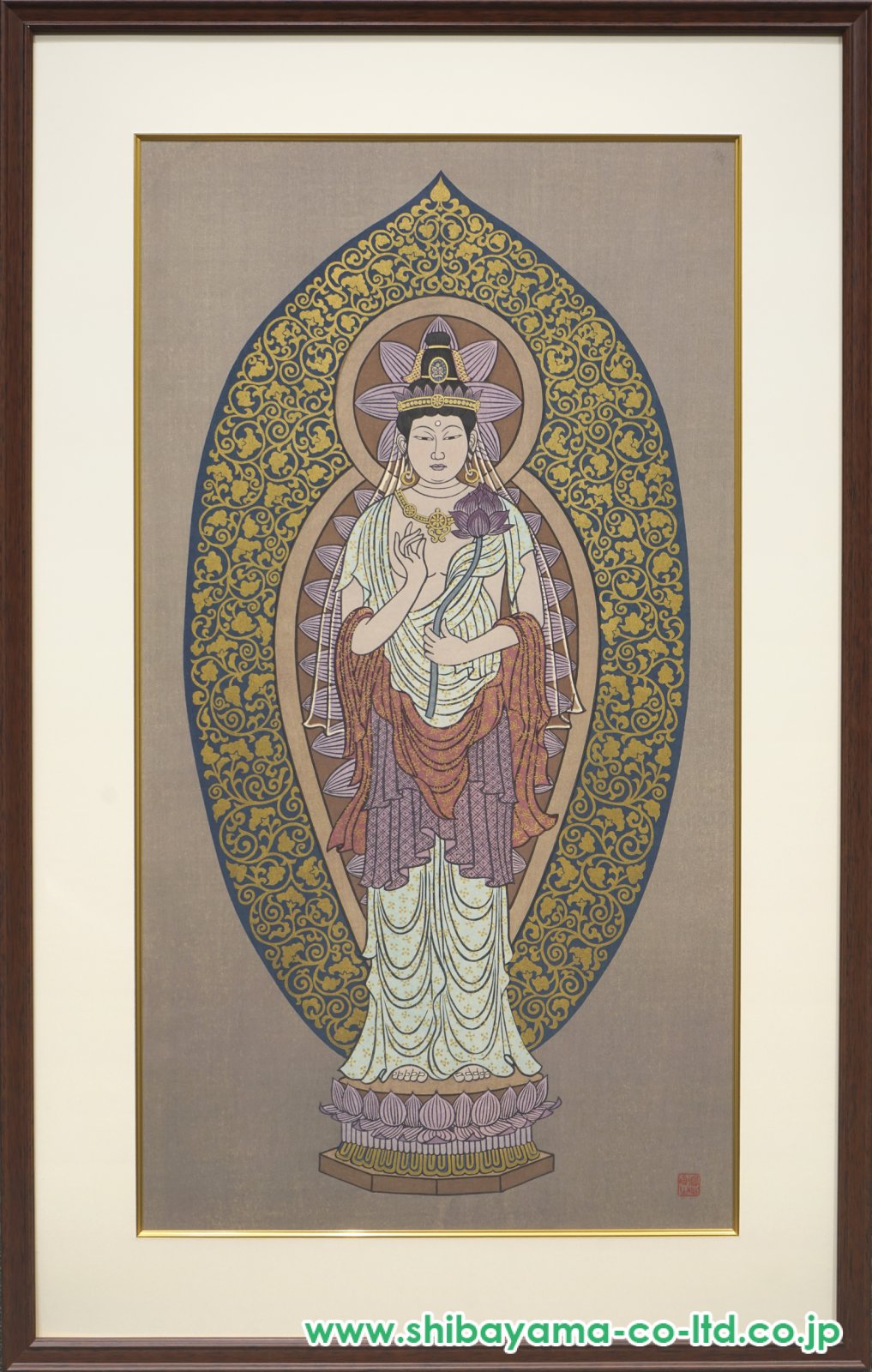 小泉淳作「観音菩薩像」木版画 :: 絵画買取・販売 - シバヤマ
