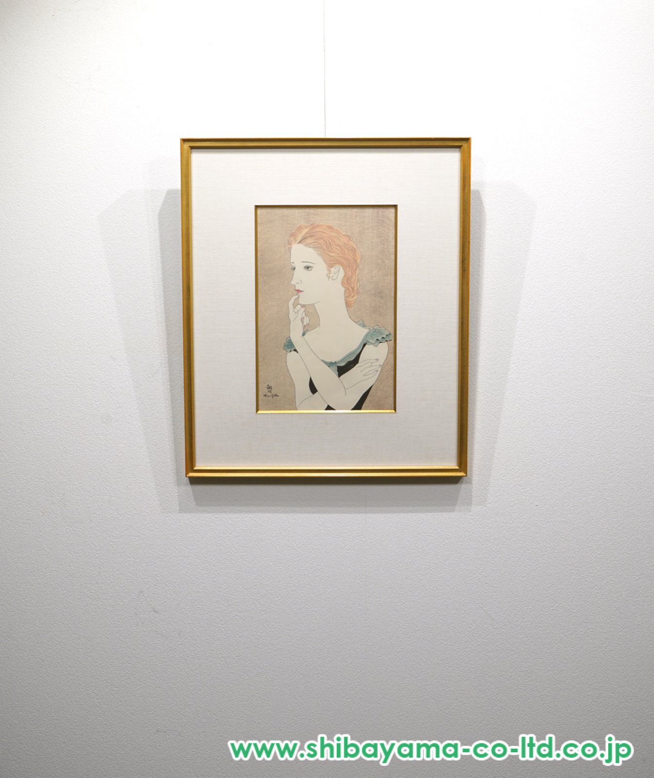 藤田嗣治「ブロンドの女」木版画 :: 絵画買取・販売 - シバヤマ