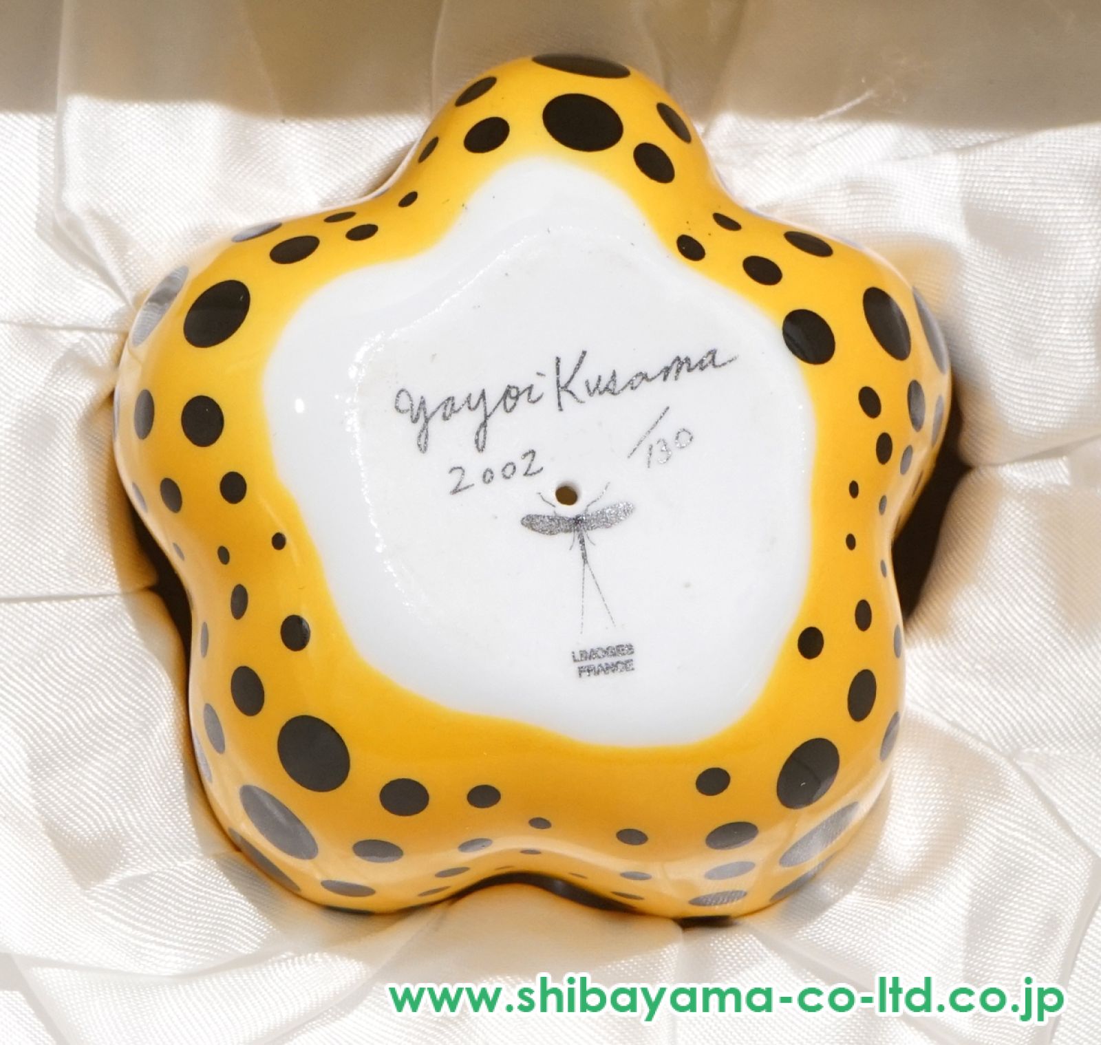 草間彌生 かぼちゃの陶器 Max.5】草間彌生南瓜オブジェ 黄_Yayoi Kusama Pumpkin Object