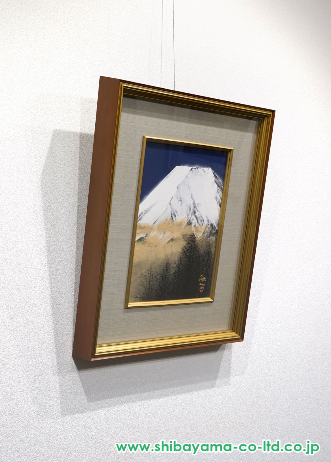 絵画　富士　中路融人 中路融人「赤富士」日本画 10号 :: 絵画買取・販売 - シバヤマ