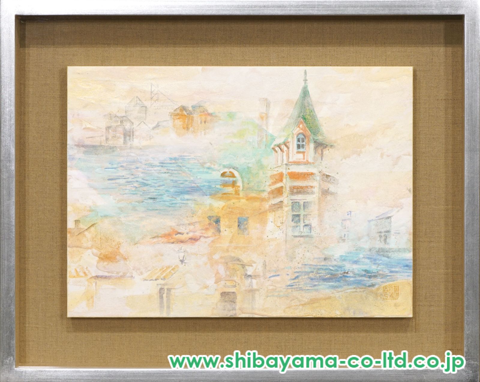 鶴巻謙郎「風景」日本画 4号 :: 絵画買取・販売 - シバヤマ