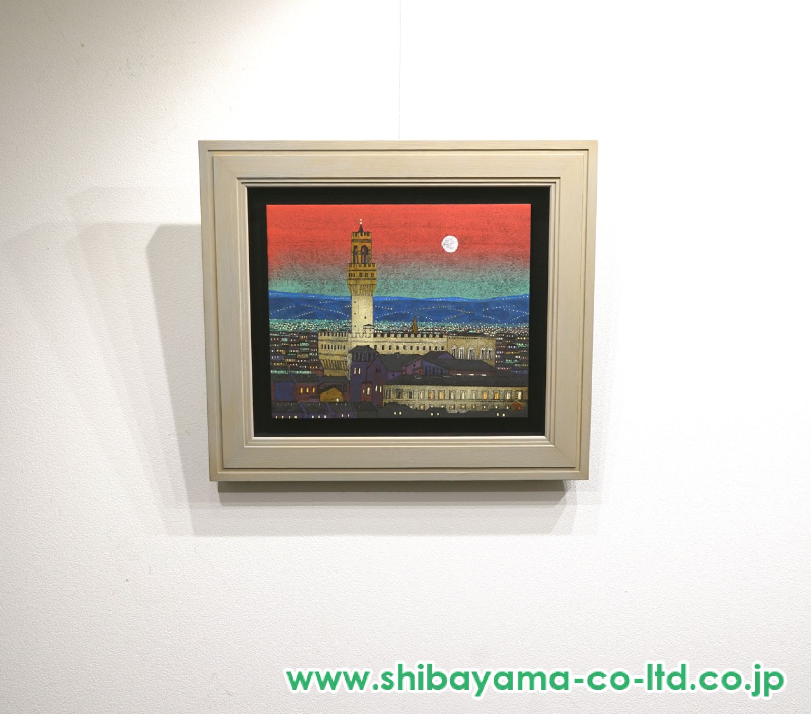 リトグラフ版画　柳沢正人「フィレンツェ」 柳沢正人「神の棲む街 フィレンツェ（イタリア）」日本画（分割