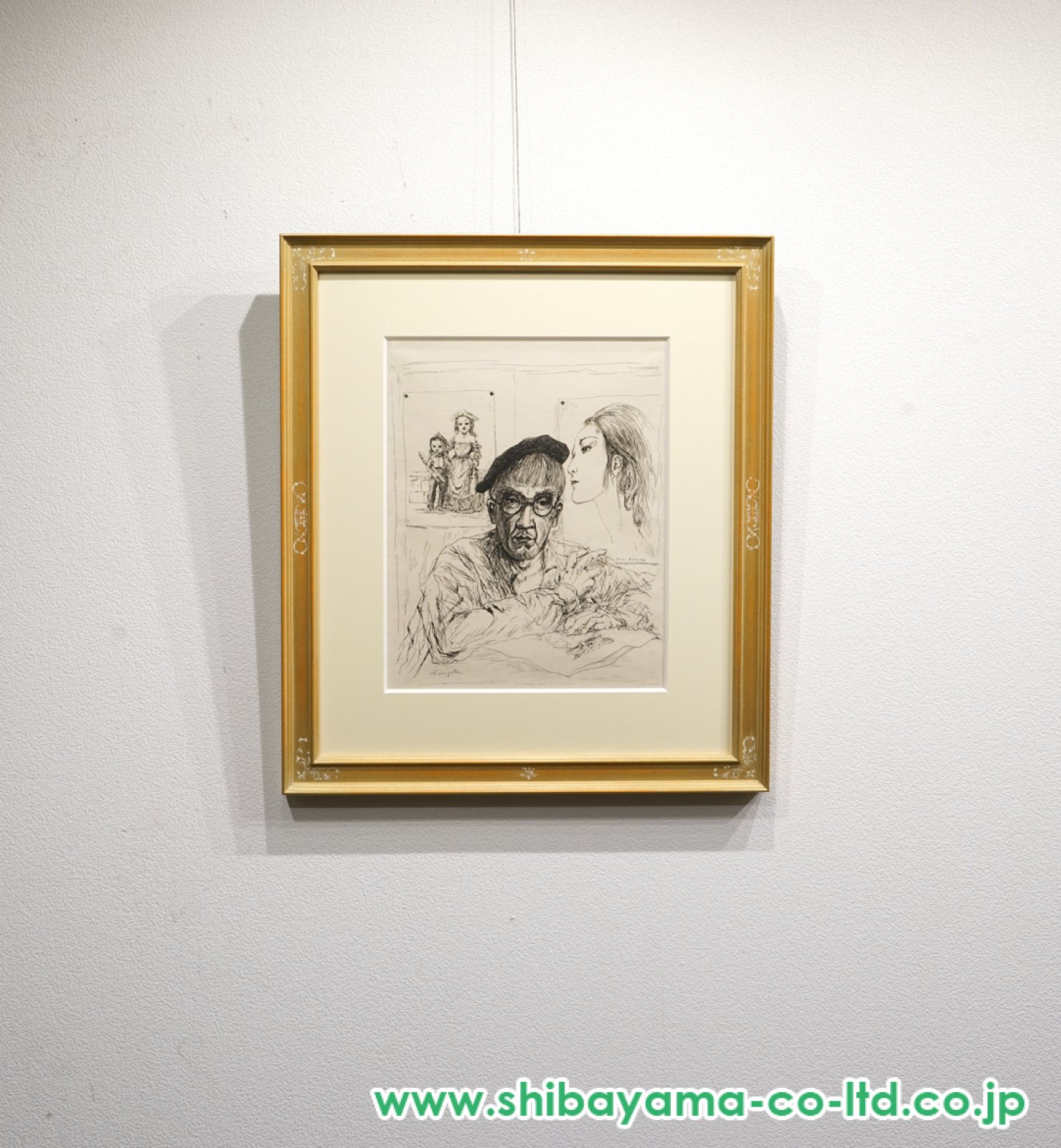 藤田嗣治「魅せられし河:自画像」エッチング :: 絵画買取・販売