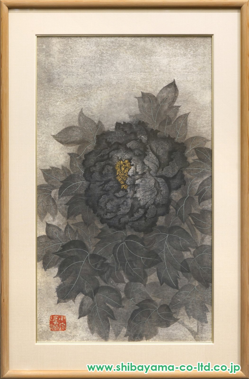 小泉淳作「黒い牡丹」日本画 :: 絵画買取・販売 - シバヤマ