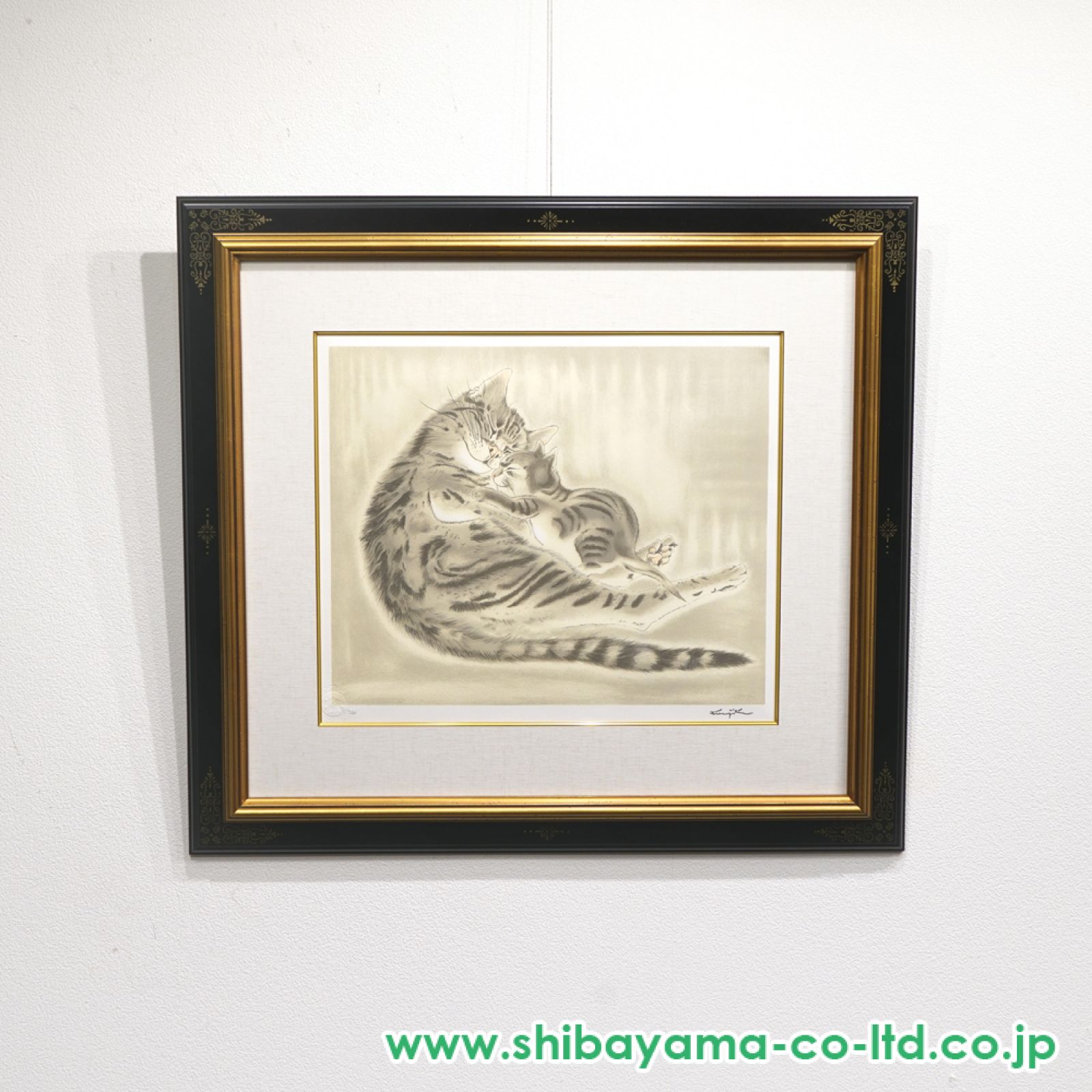 藤田嗣治「親子猫」リトグラフ :: 絵画買取・販売 - シバヤマ