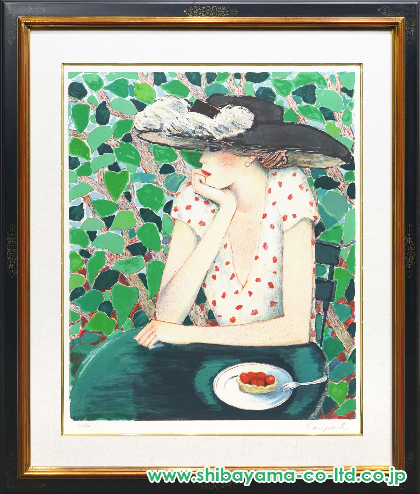 ジャン=ピエール・カシニョール 蒼い夕暮れ ジャン=ピエール・カシニョール「甘い誘惑」リトグラフ :: 絵画