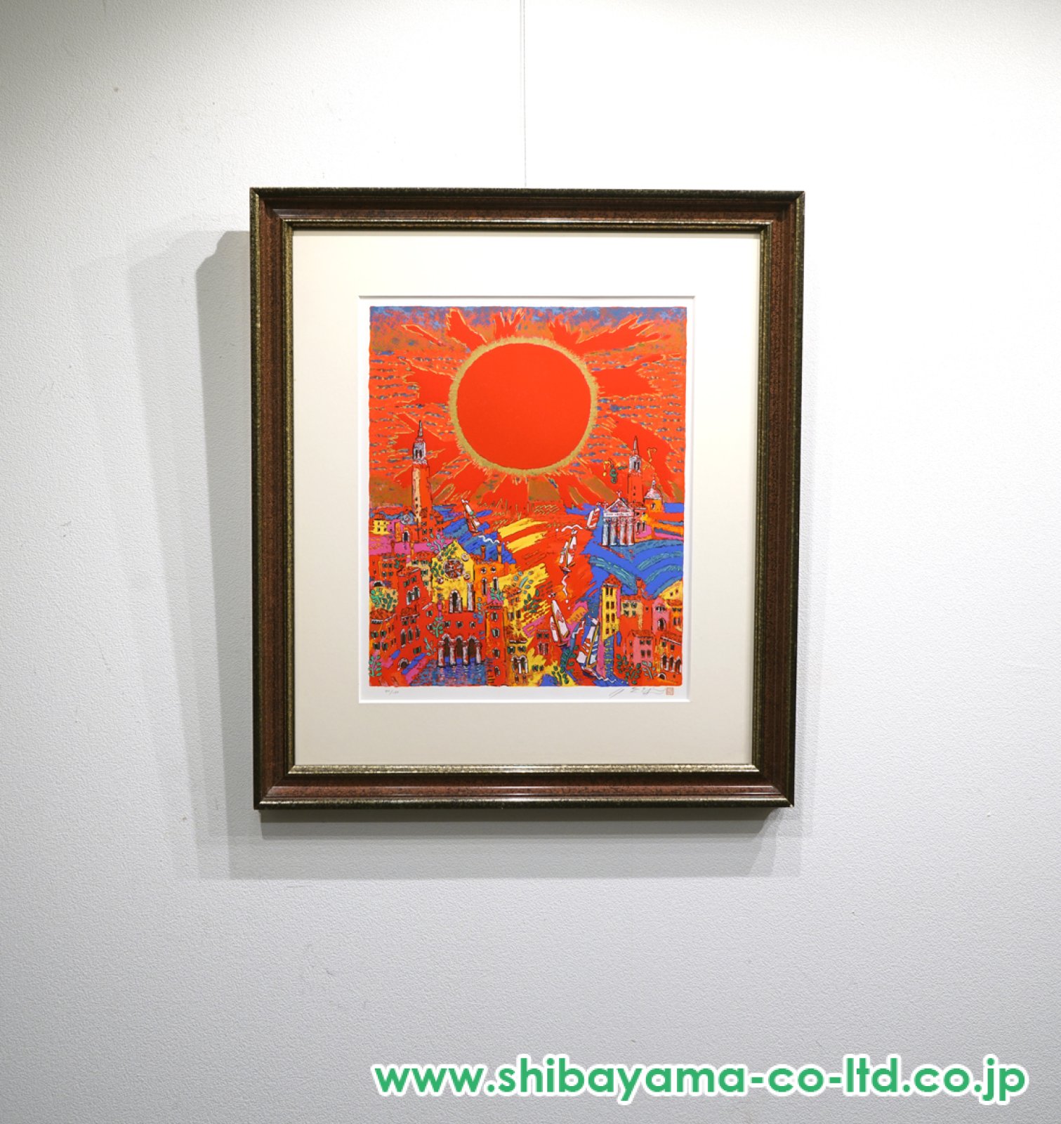 手作り額付きシルクスクリーン応用絵画　title「旅するニャンコ」 24時間以内に売れなければシルクスクリーン応用絵画「君を守る