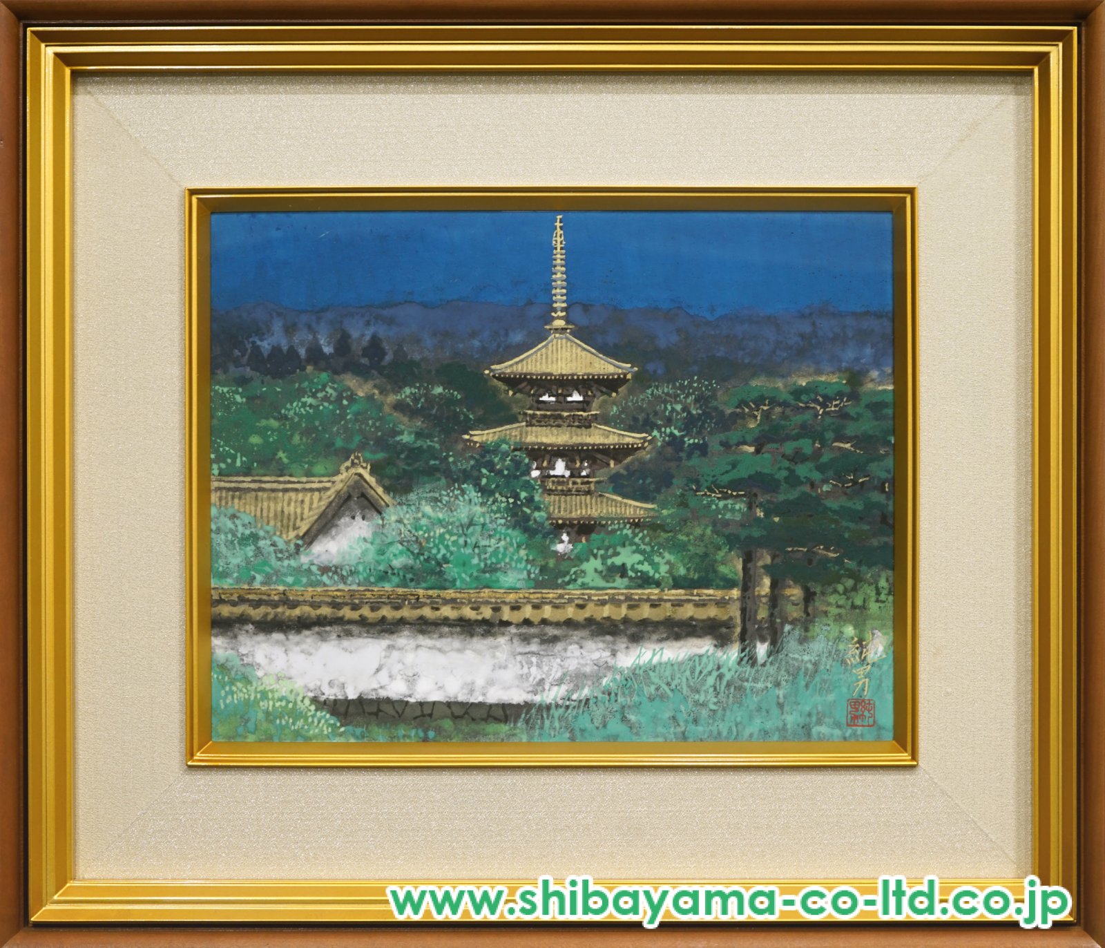 後藤純男「緑映大和」日本画 6号 :: 絵画買取・販売 - シバヤマ