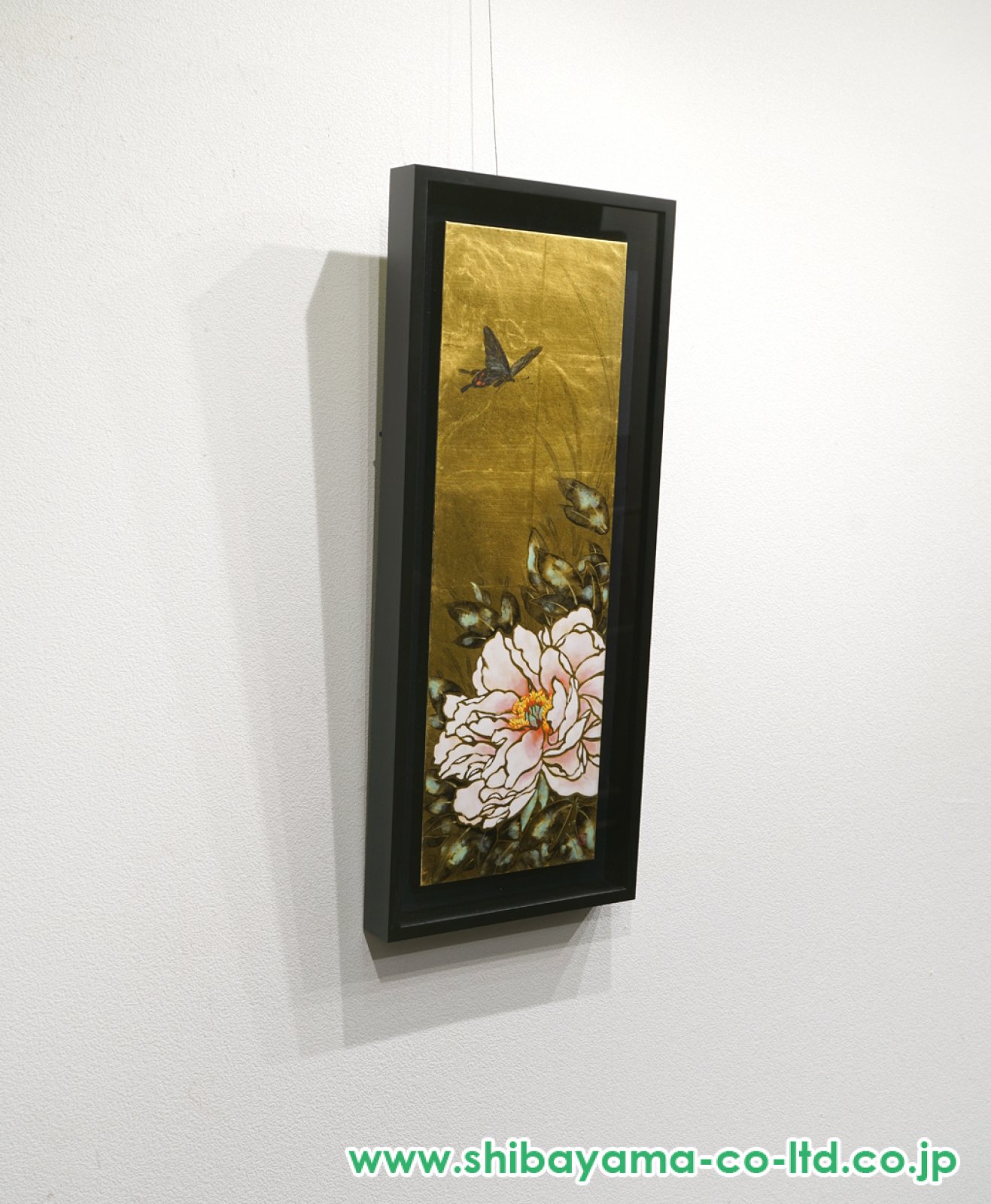 田口由花「牡丹に蝶図」日本画 :: 絵画買取・販売 - シバヤマ