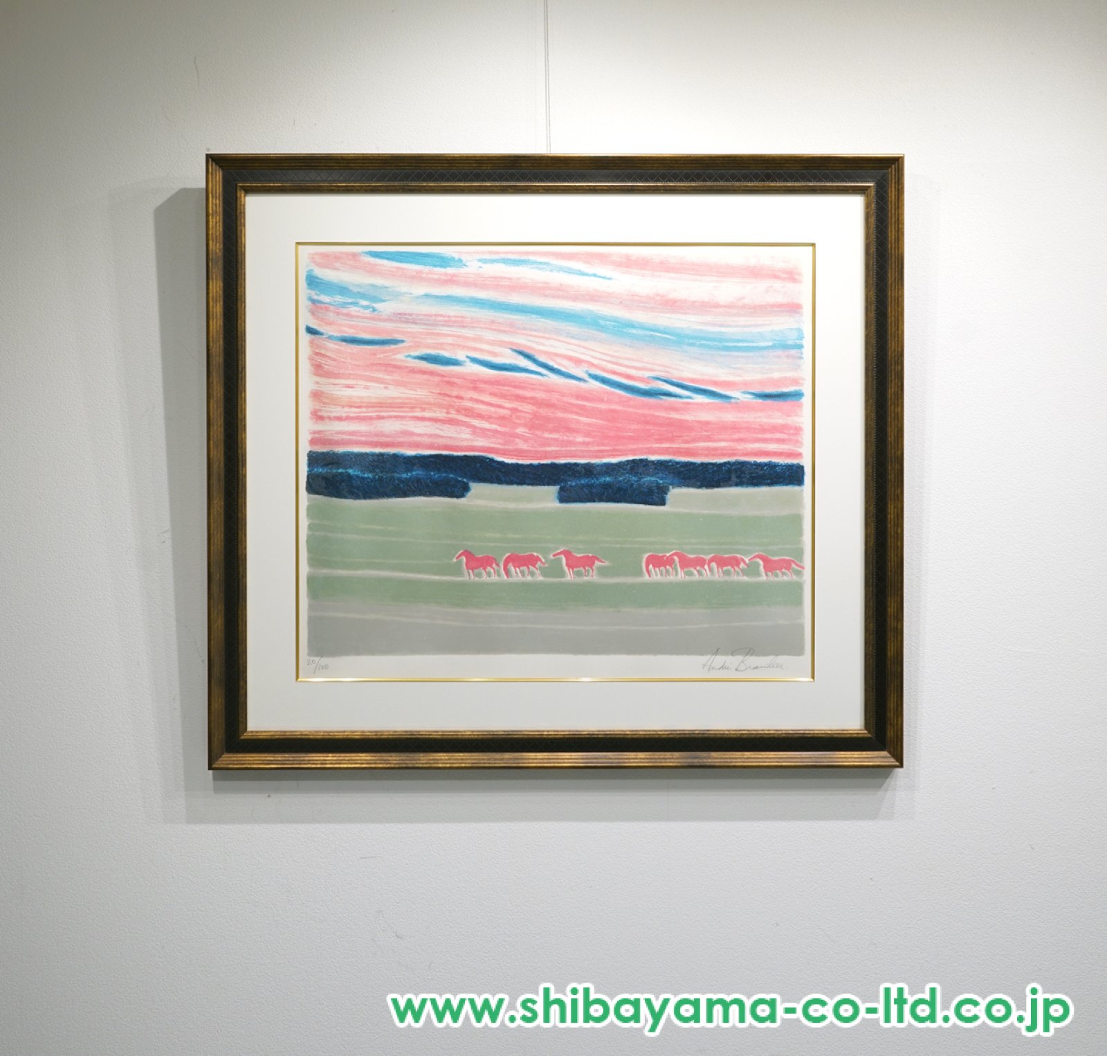 アンドレ・ブラジリエ「バラ色の空」リトグラフ :: 絵画買取