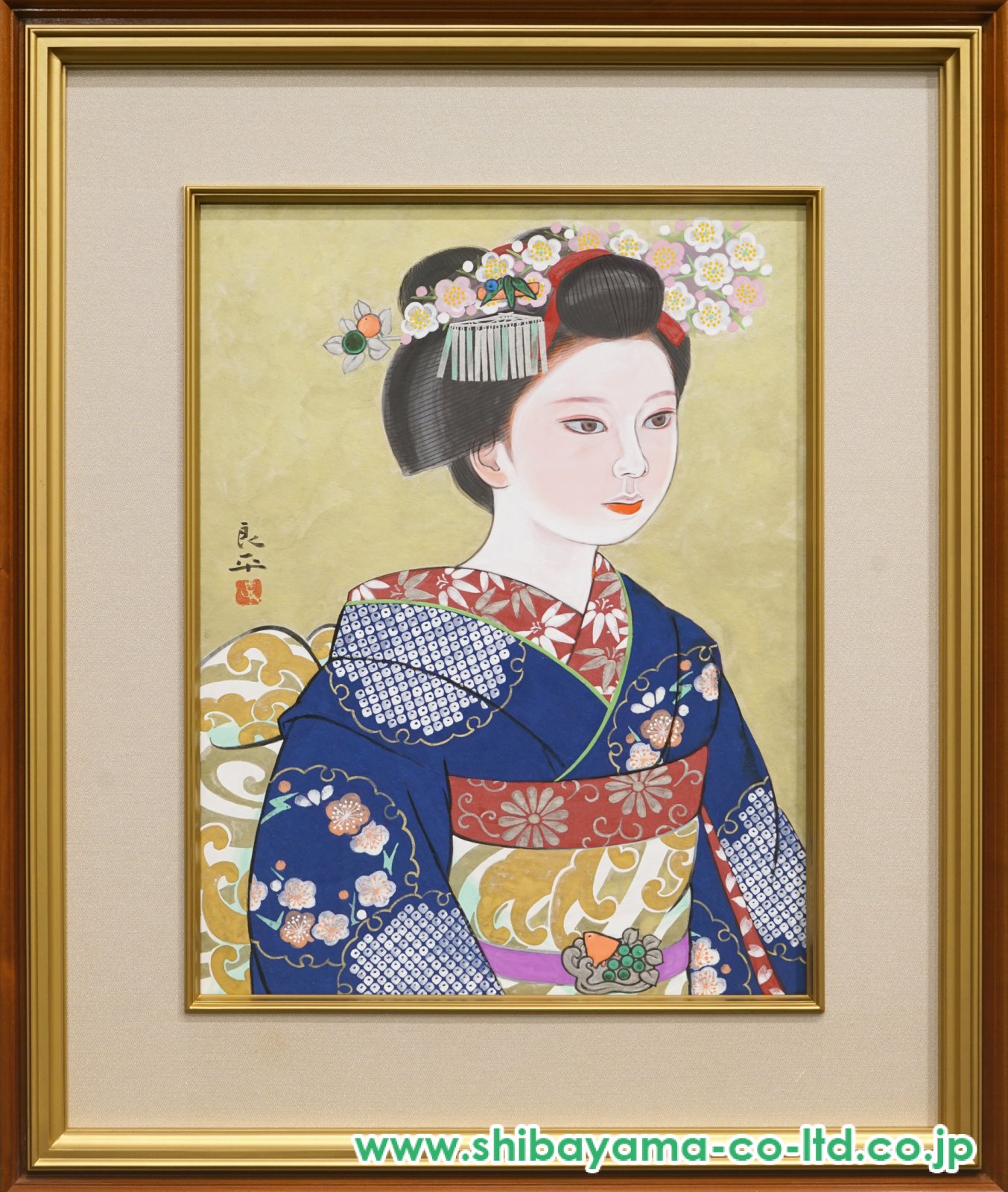 真作 三輪良平 「 舞 」 リトグラフ 版画 日本 舞妓 ★627 三輪良平 『舞妓』 ｜骨董品買取 緑和堂