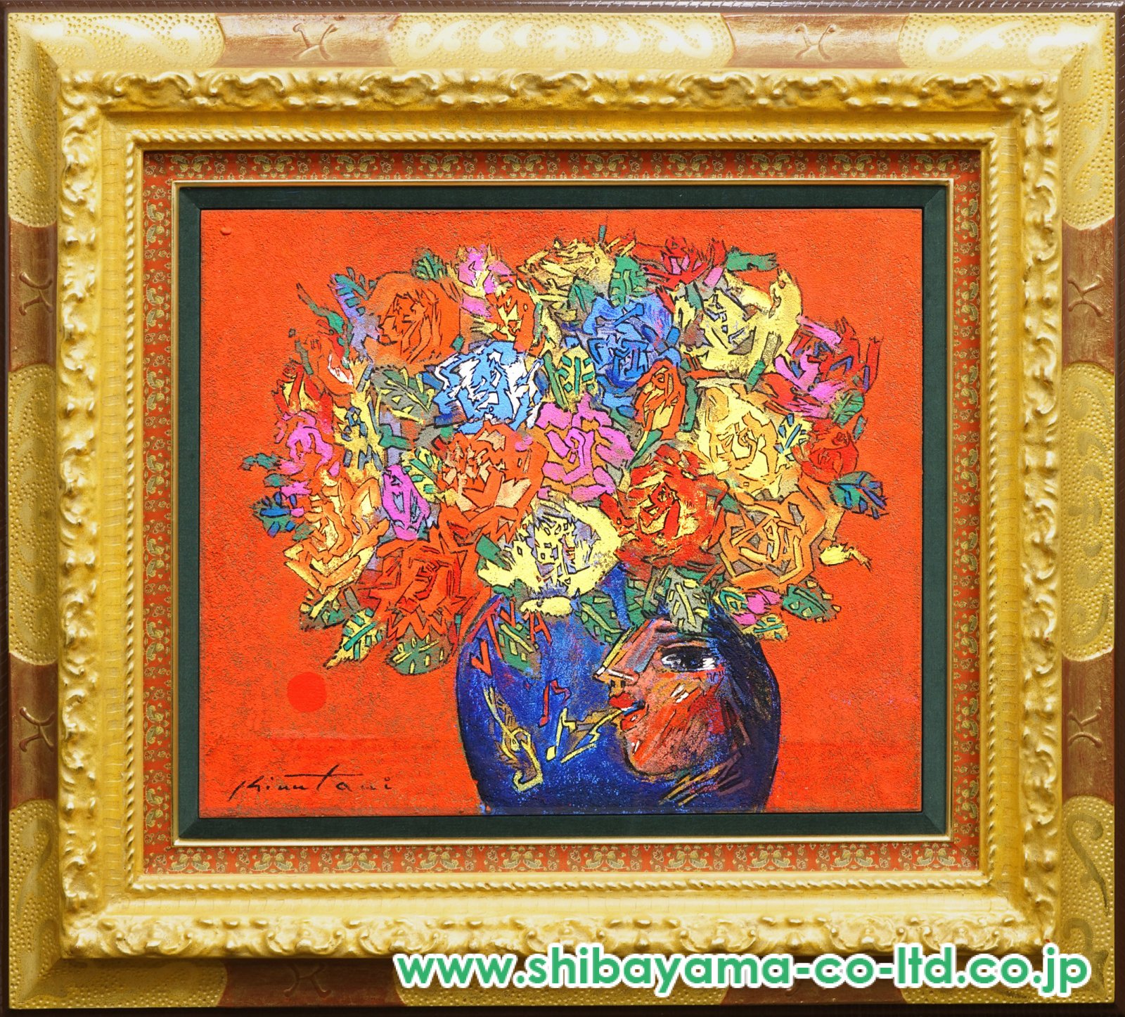 絹谷幸二「青陶の薔薇」アフレスコ 8号 :: 絵画買取・販売