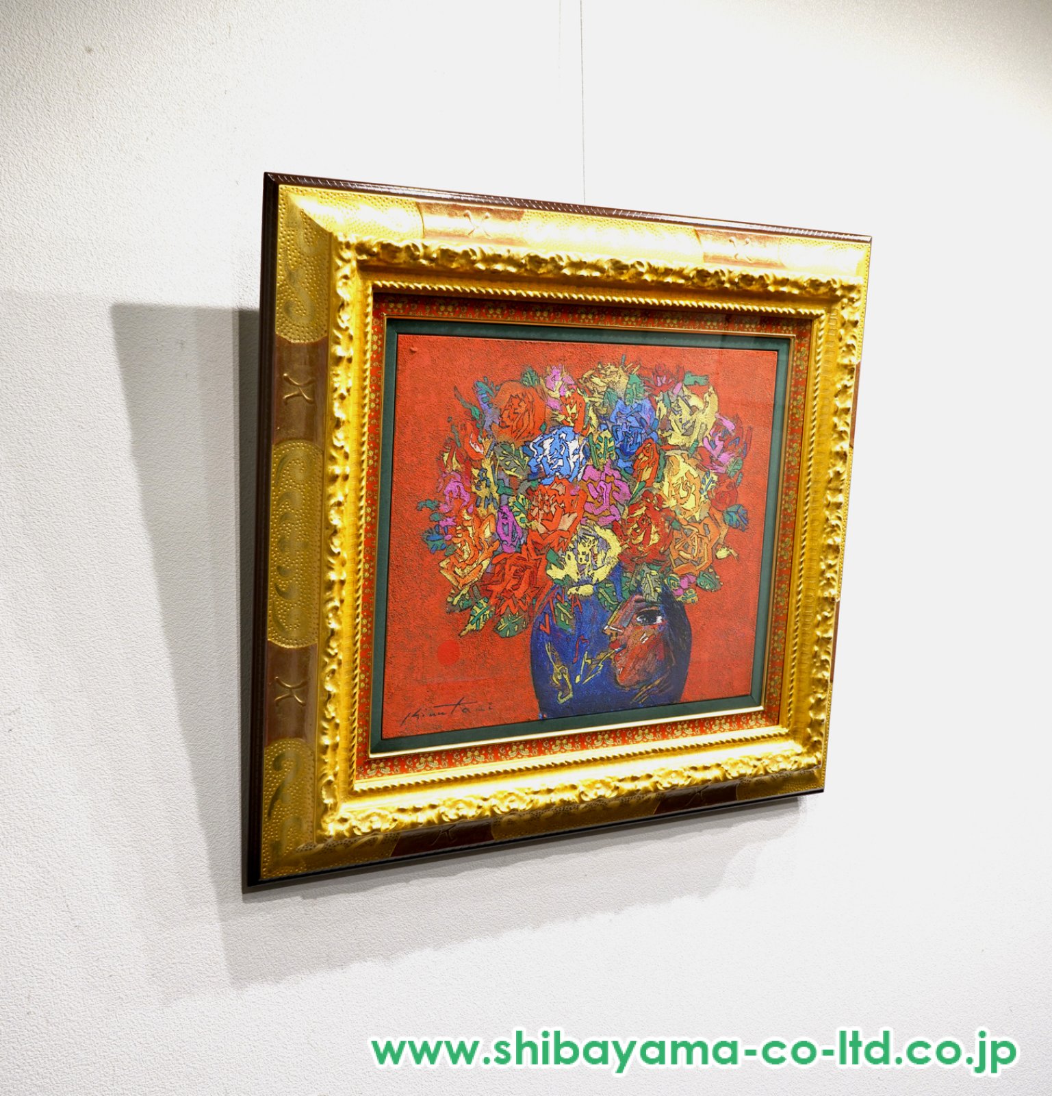 絹谷幸二「青陶の薔薇」アフレスコ 8号 :: 絵画買取・販売