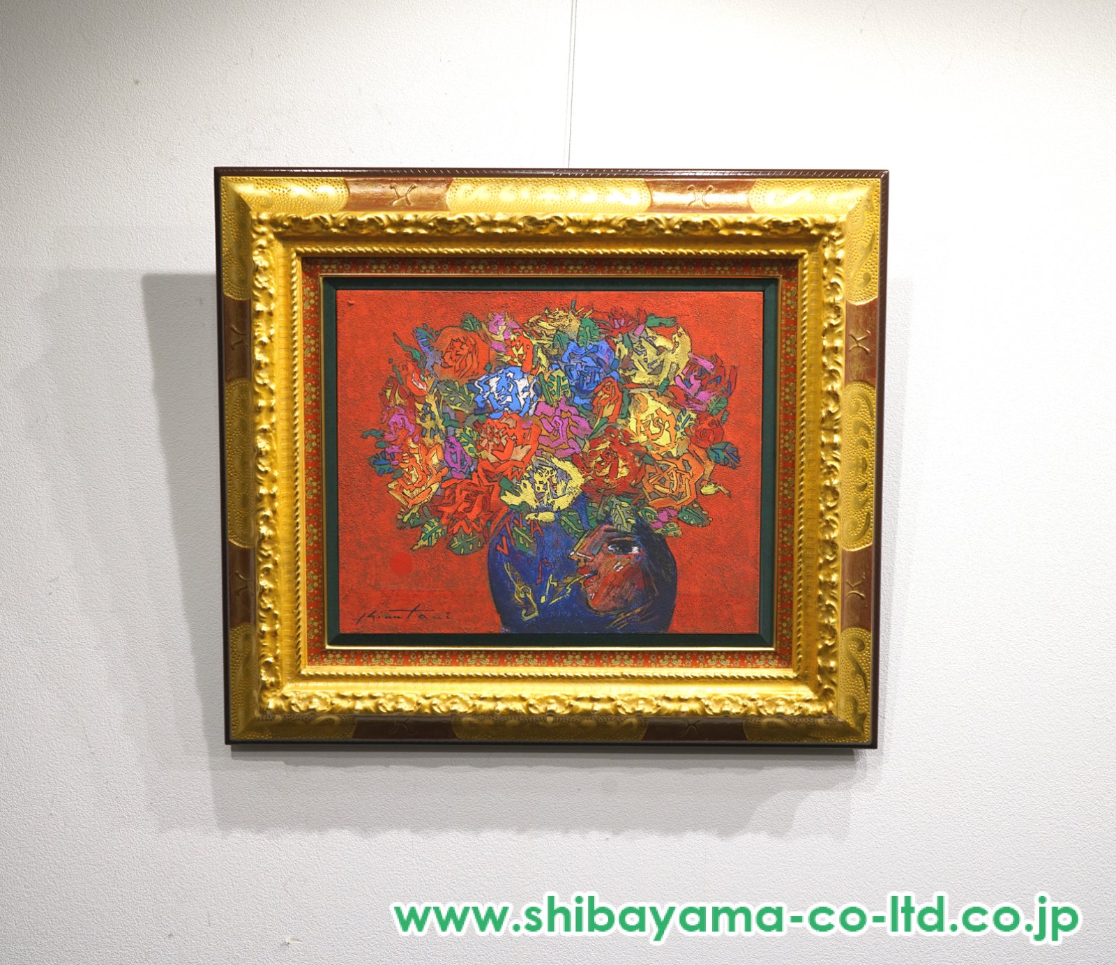 絹谷幸二「青陶の薔薇」アフレスコ 8号 :: 絵画買取・販売